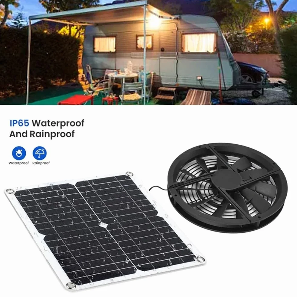 Kit ventilateur panneau solaire 12W 12V pour évents de toit poulailler serre