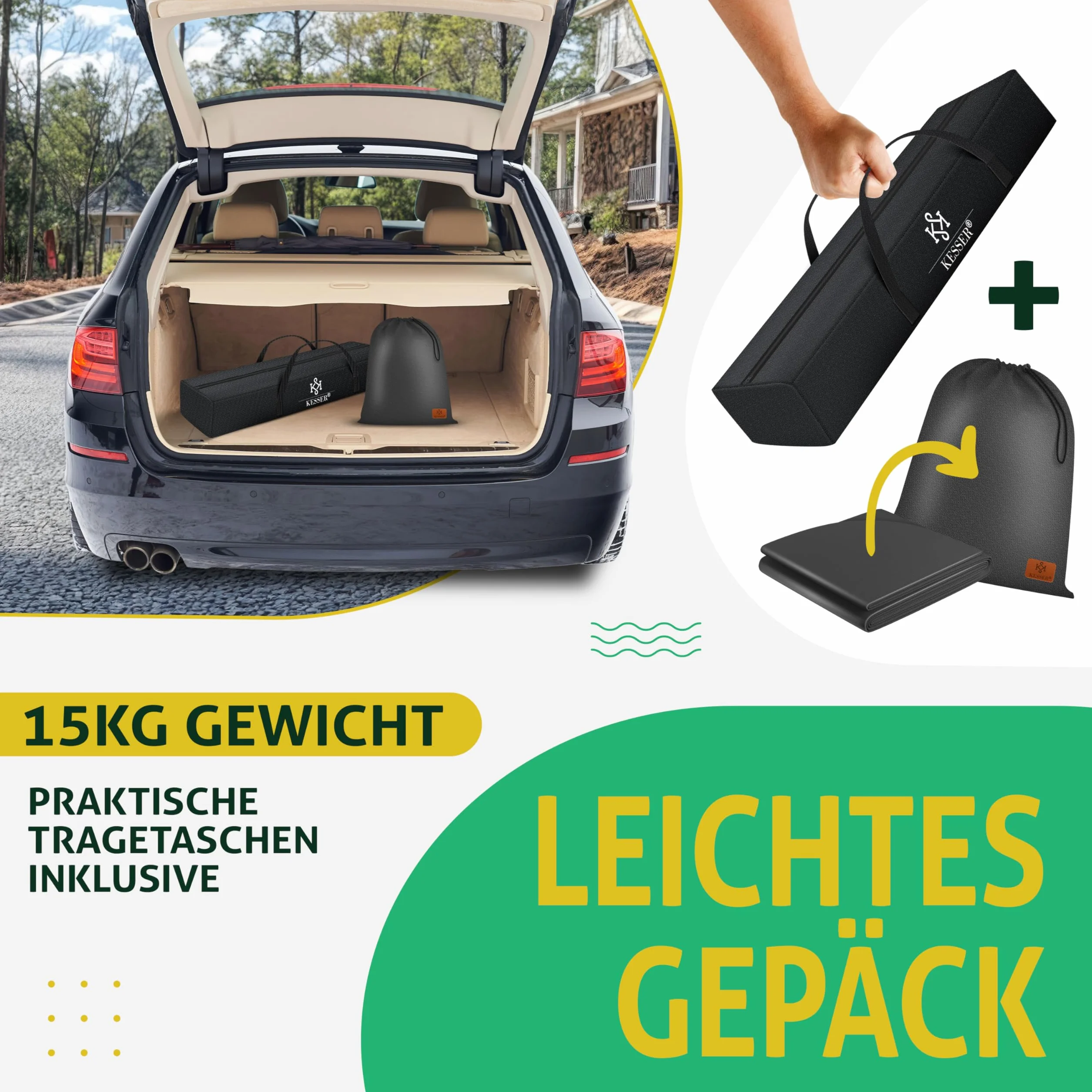 KESSER Hamac Lake Double avec Support 200 kg XXL Anthracite