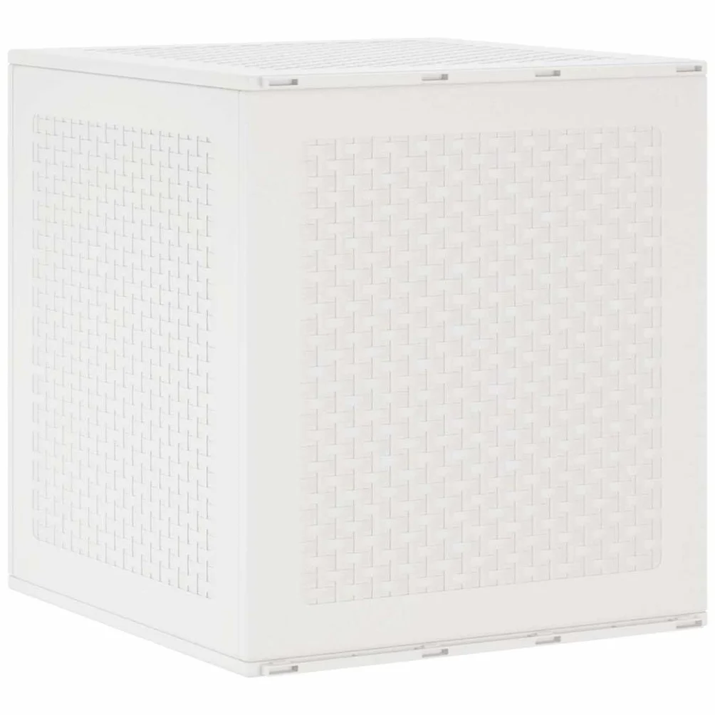 vidaXL Boîte de Rangement Blanc 55 x 53 x 57 cm Polypropylène, Jardin et Terrasse, Rangement Moderne, Meuble Résistant, Boîte Outdoor, Organisateur Contemporain
