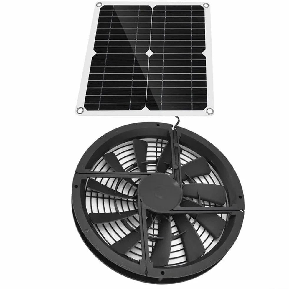 Kit ventilateur panneau solaire 12W 12V pour évents de toit poulailler serre