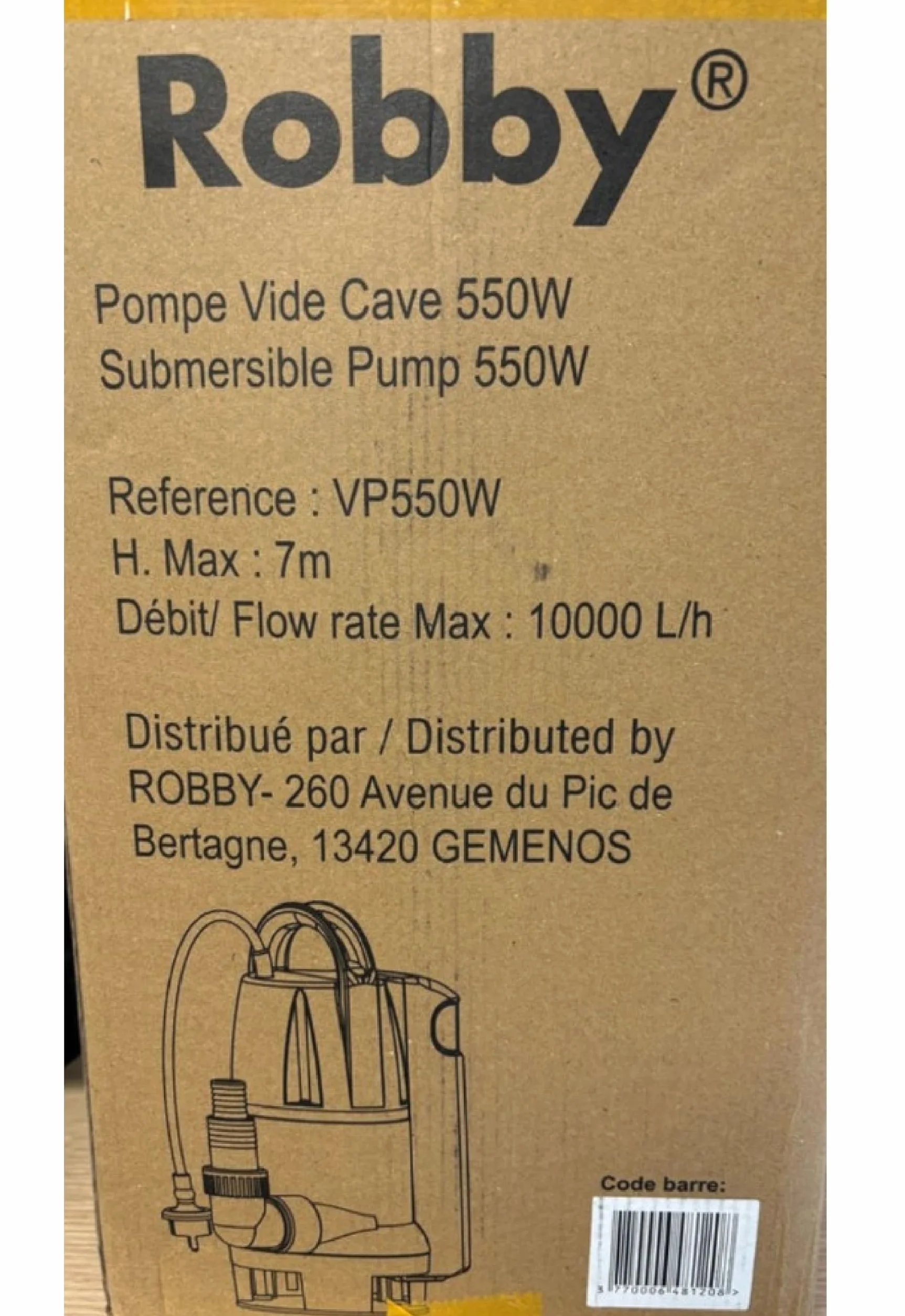 Pompe Immergée Automatique À Flotteur Intégré 550W VP550W