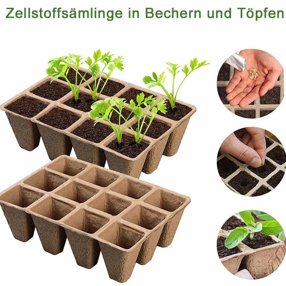 LATRAT Lot de 12 pots de culture, plateau de démarrage pour le jardin, le potager et les serres, bac à semis