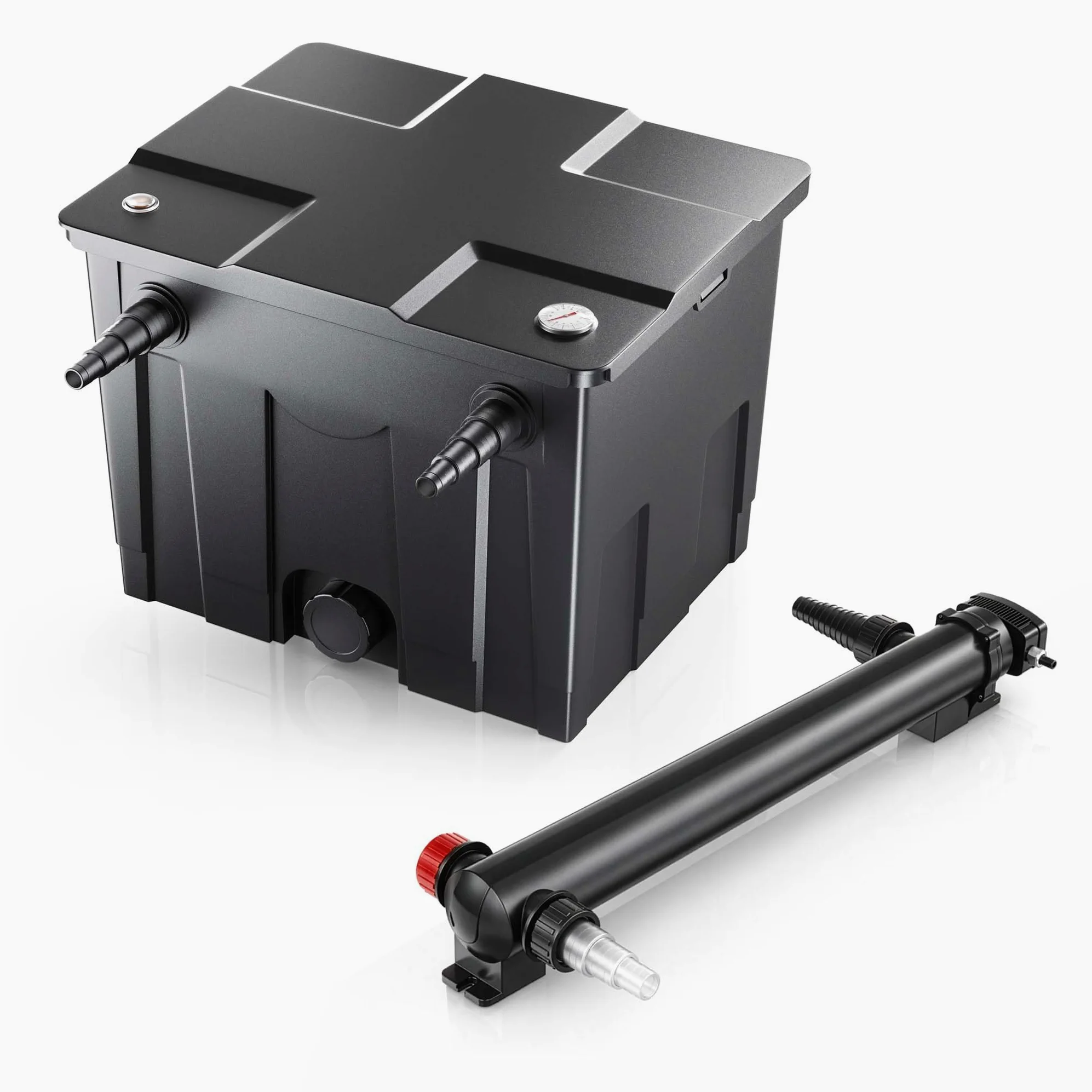 SunSun Kit complet: CBF-350 Filtre de bassin jusqu'à 12000 L Biologique, CUV-336 lampe uv UVC Clarificateur avec 36 Watt Puissance UV-C