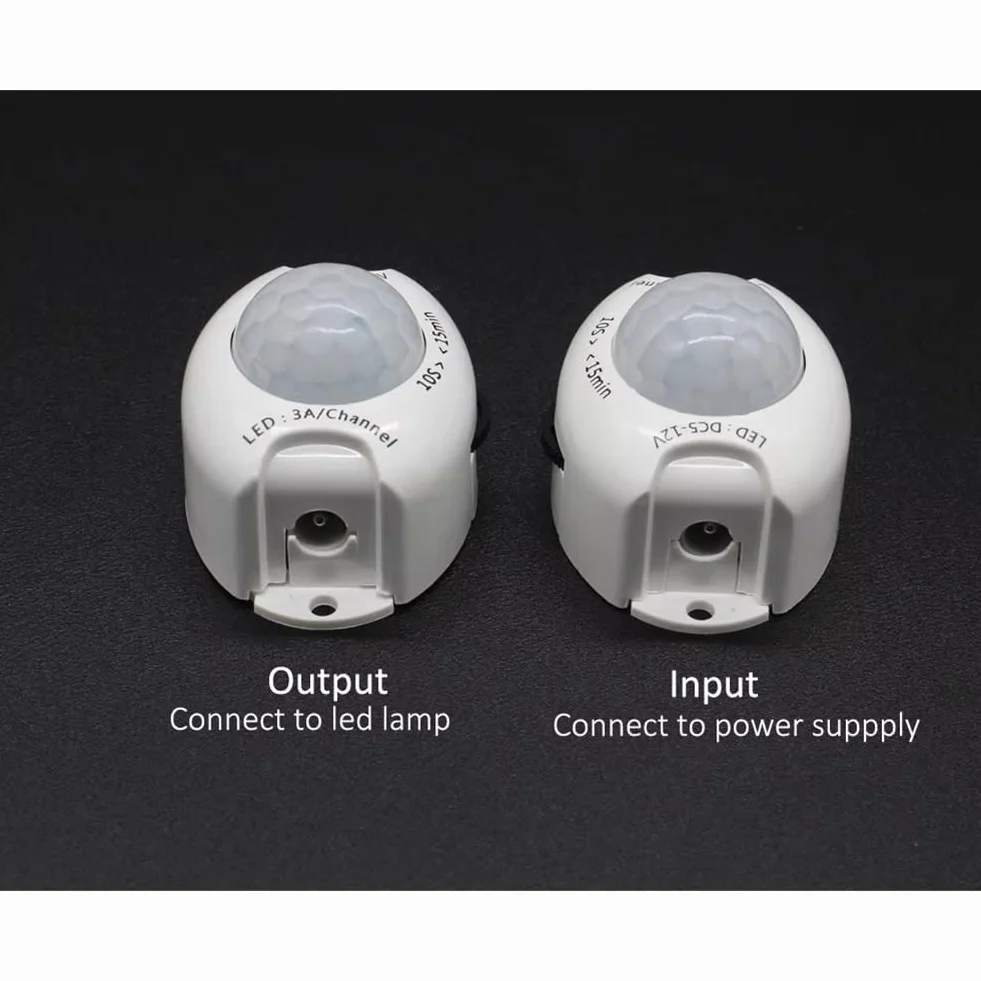 Interrupteur de Lumière à Capteur de Mouvement 12V, PIR, Minuterie 5V DC