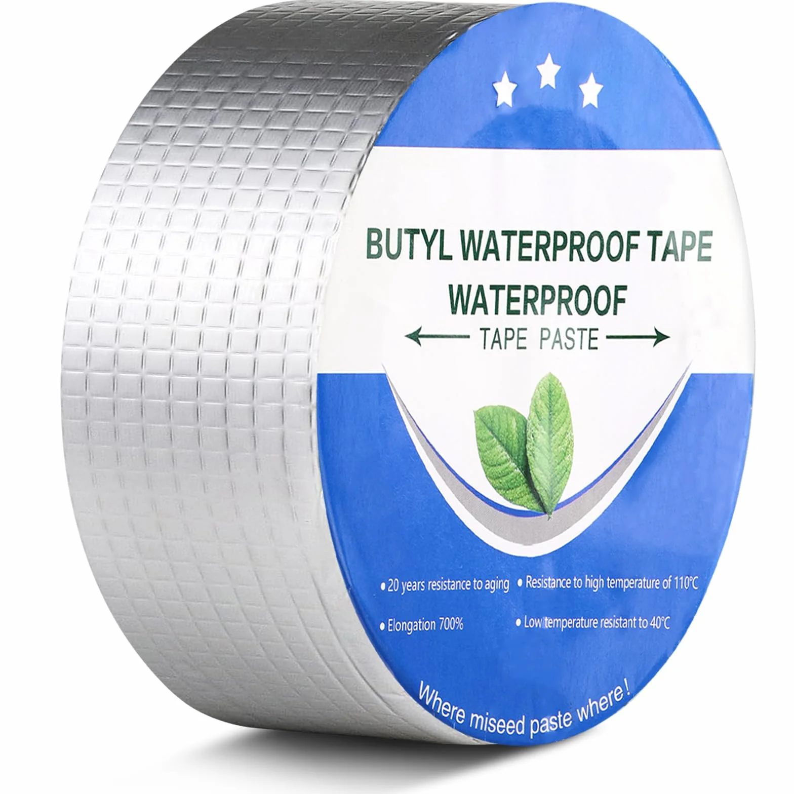 Ruban adhésif imperméable en butyle étanche pour réparation de conduites d'eau et fissures