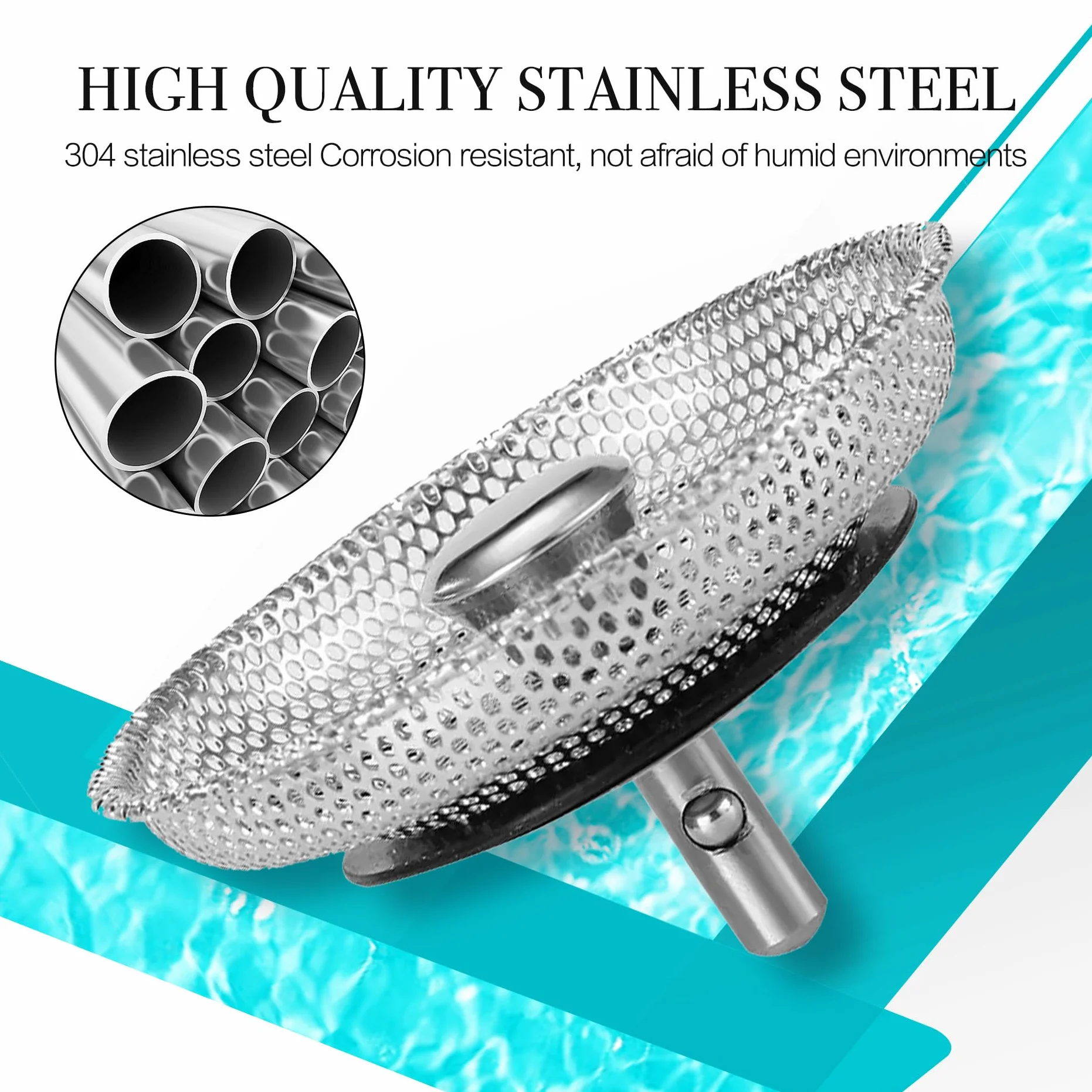 Filtre Evier Cuisine Acier Inoxydable Bouchon Panier Crépine Vidange Diamètre 8cm