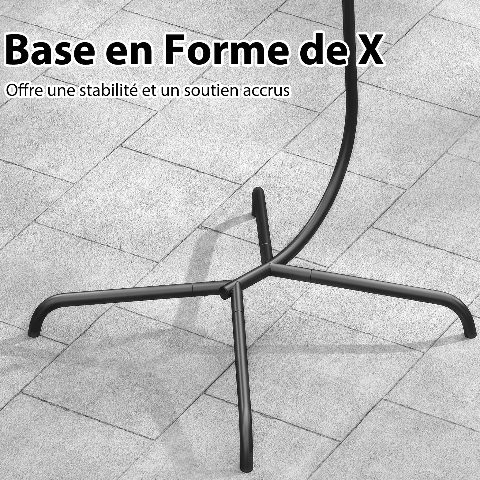 COSTWAY Hamac en Métal 1 Place avec Support, Rotation à 360°, Charge 180 kg, 106x105x197 cm