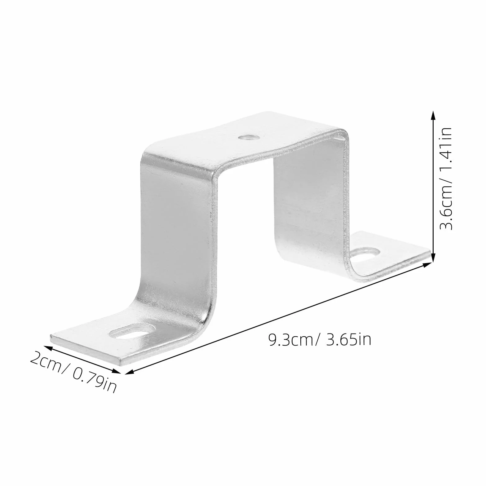 Supports En U Acier Inoxydable 3.66 X 1.42 X 0.79In Lot De 4 Fixation Murale Rail Métallique