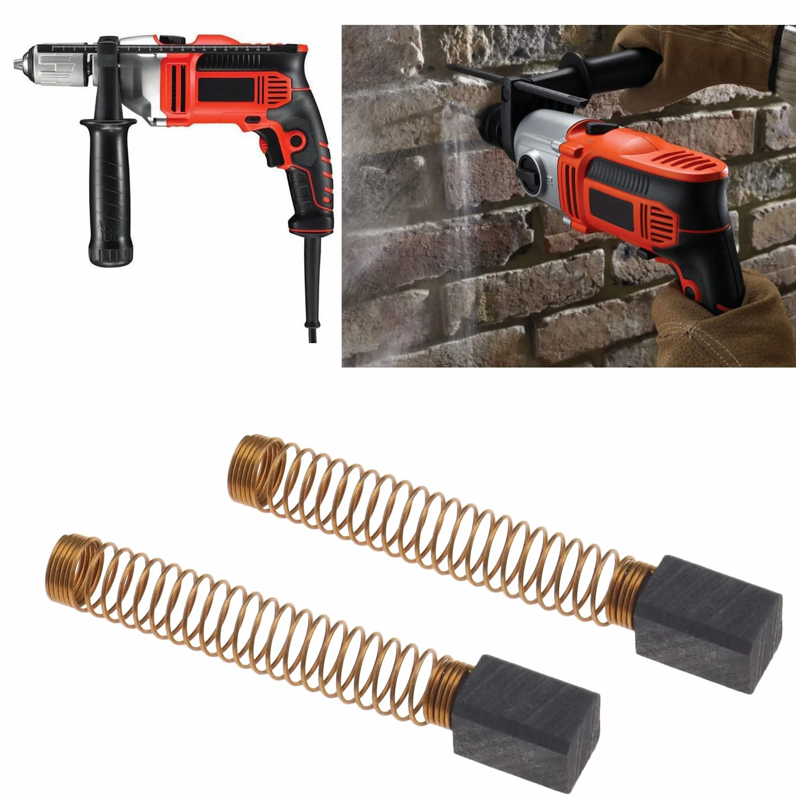 Balais de Charbon Remplacement BLACK & DECKER KR70 6.3x6.3x11mm Accessoires Moteur