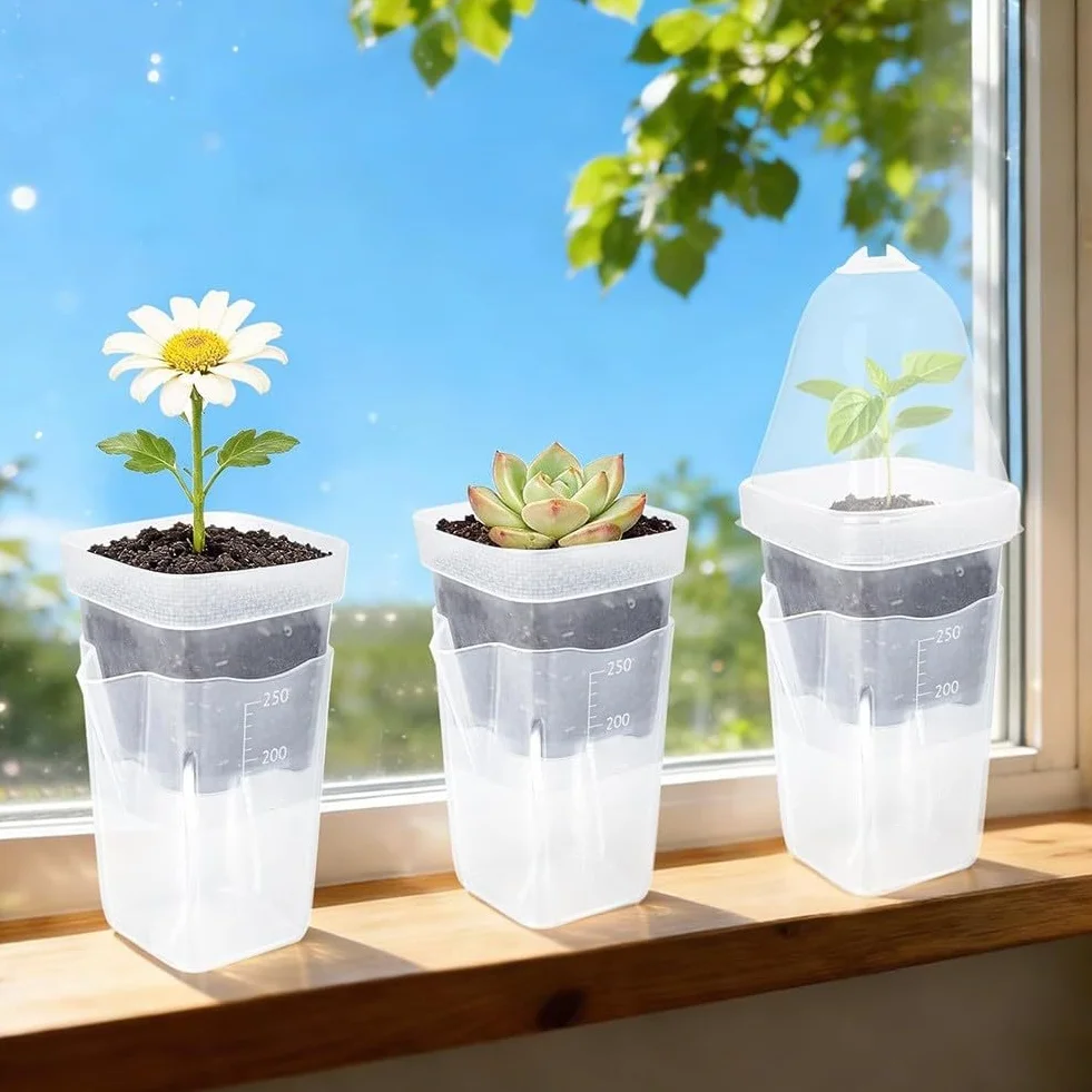 Lot de 10 pots de propagation en plastique transparent avec dôme d'humidité réglable, pour boutures et plantes grasses, avec étiquettes pour plantes