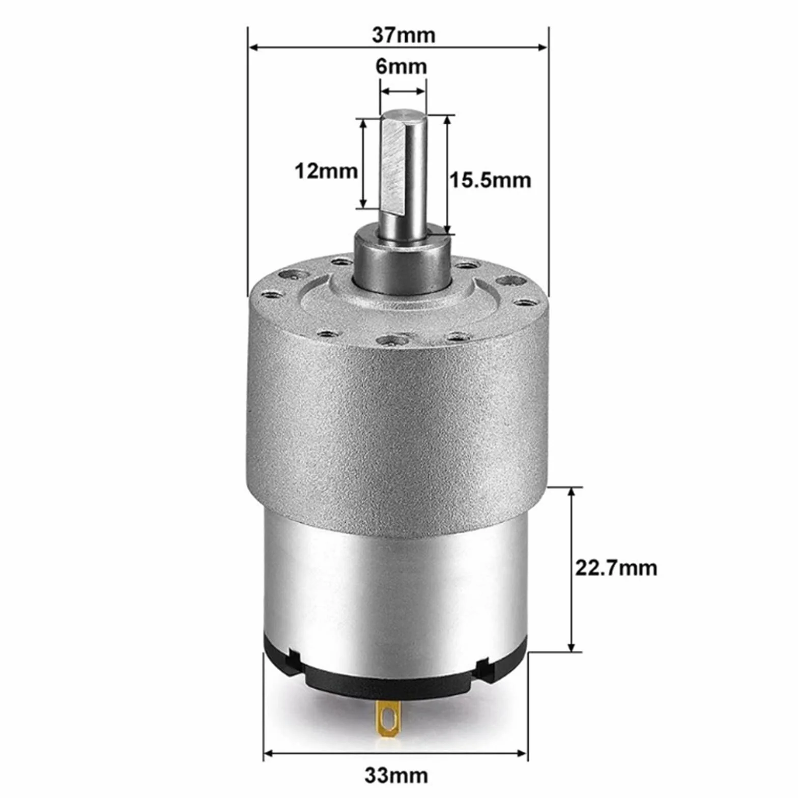 Motoréducteur JGB37-520 DC 12V 960RPM Tout Métal Couple Élevé