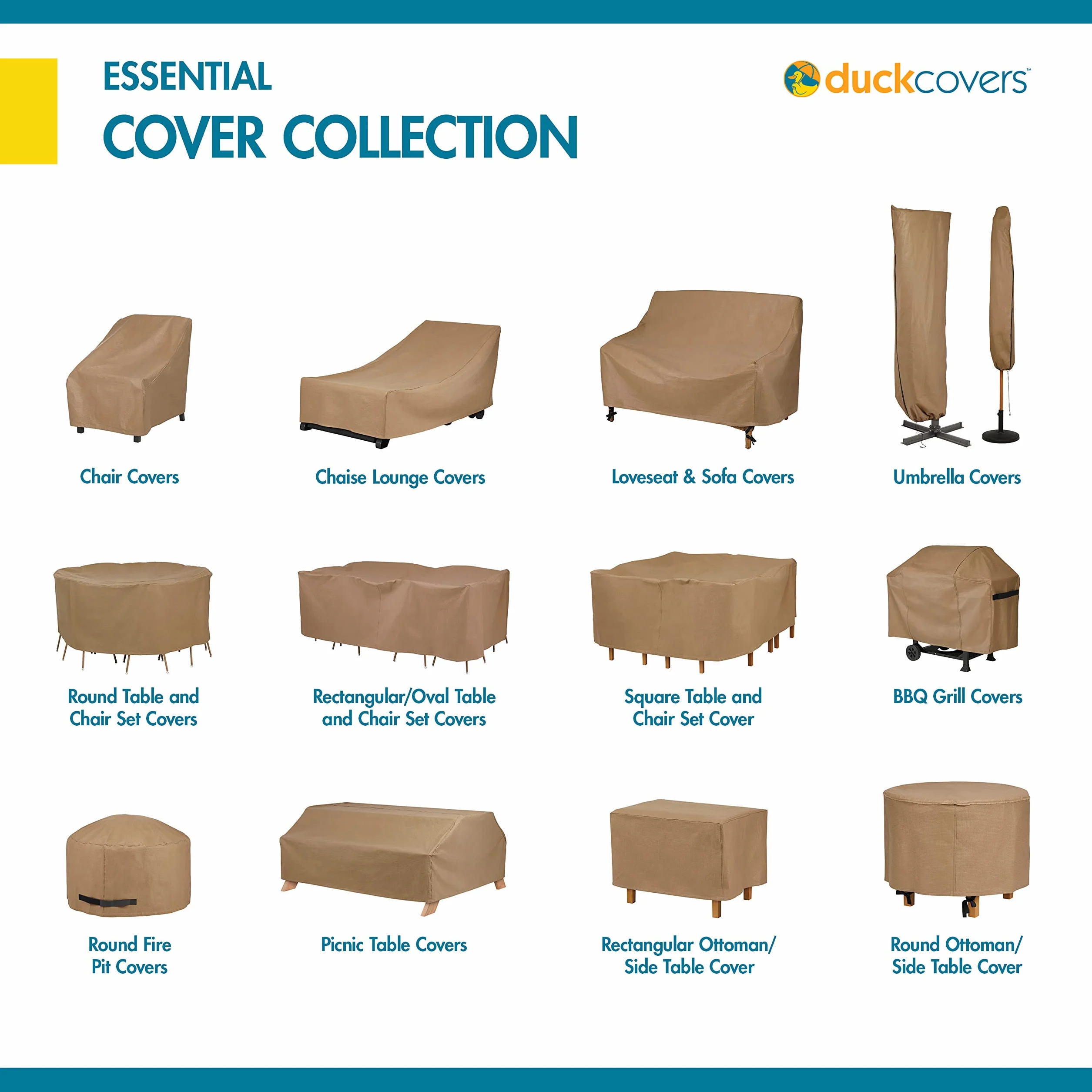 Duck Covers Essential Housse de canapé imperméable 233 cm pour Banc de Patio