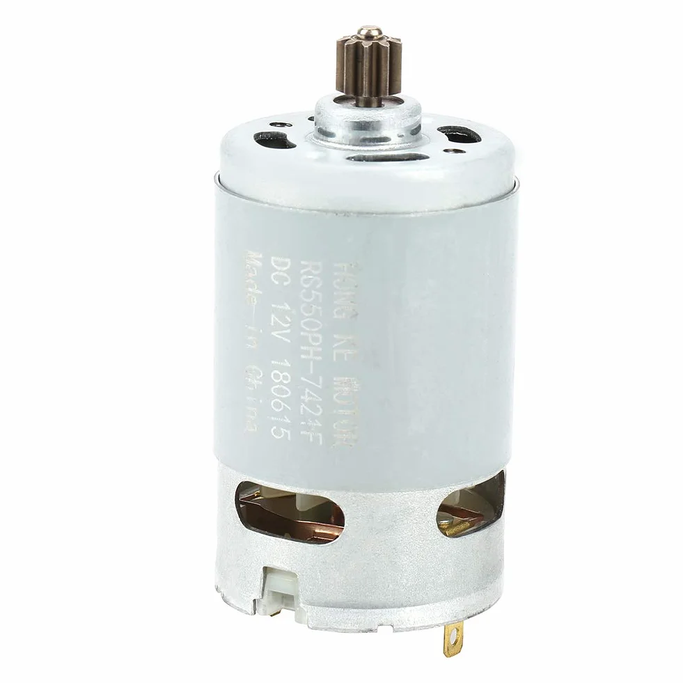 Moteur DC 12V 9 Dents pour Perceuse Électrique Bricolage
