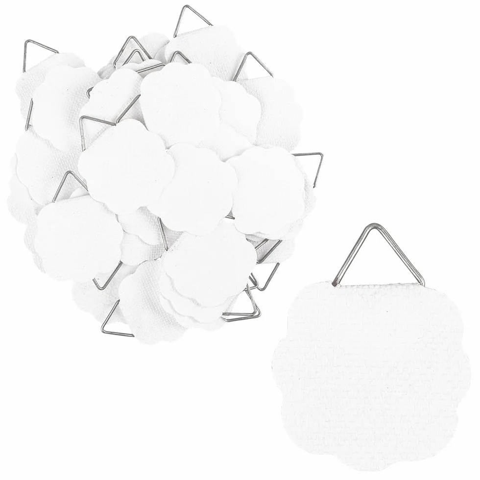 Ideen mit Herz Porte-photo avec œillet triangulaire 2,9 cm x 3 cm blanc Lot de 50 pièces