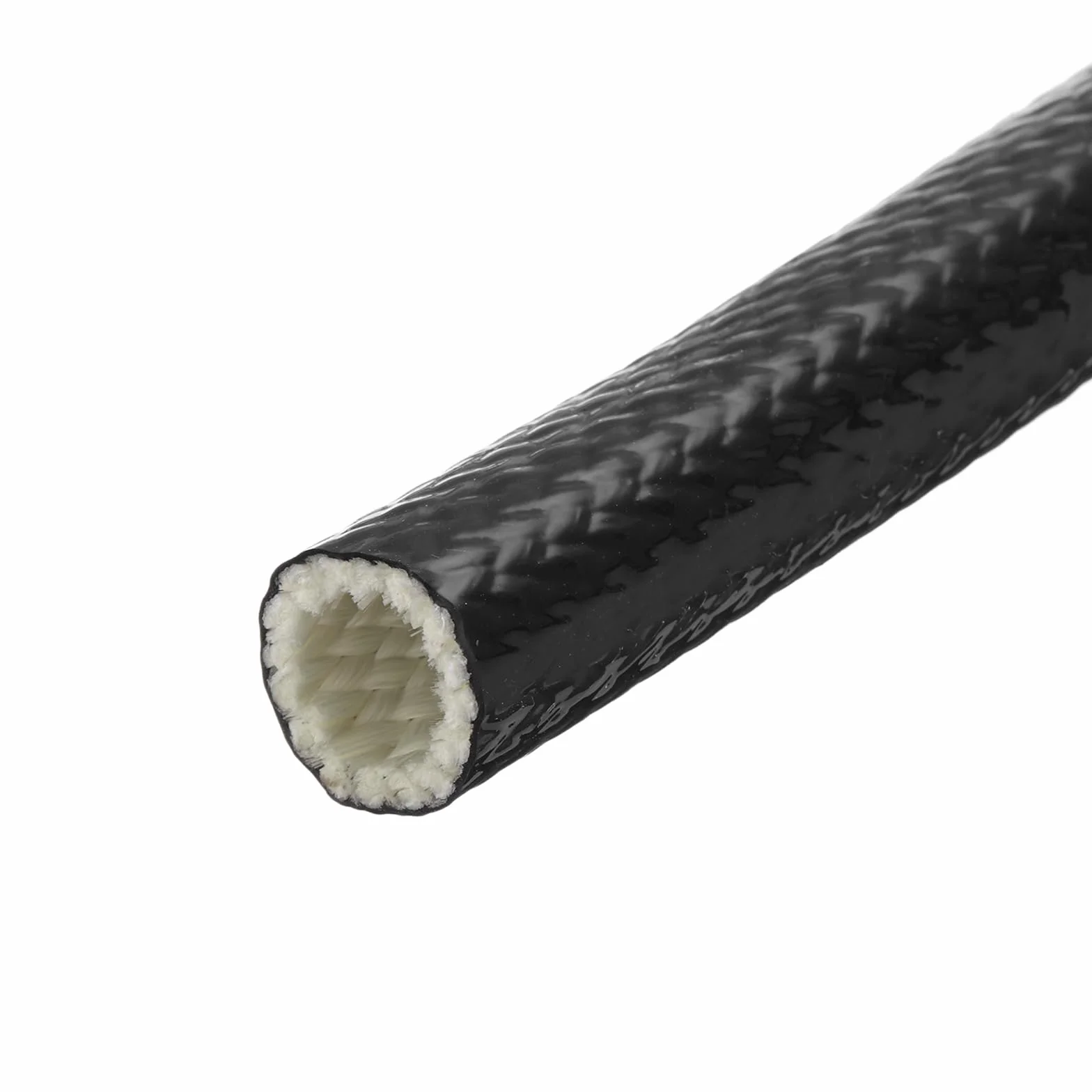 Gaine de Protection Thermique en Fibre de Verre Revêtue de Silicone 0,8" ID 3,3ft Noir