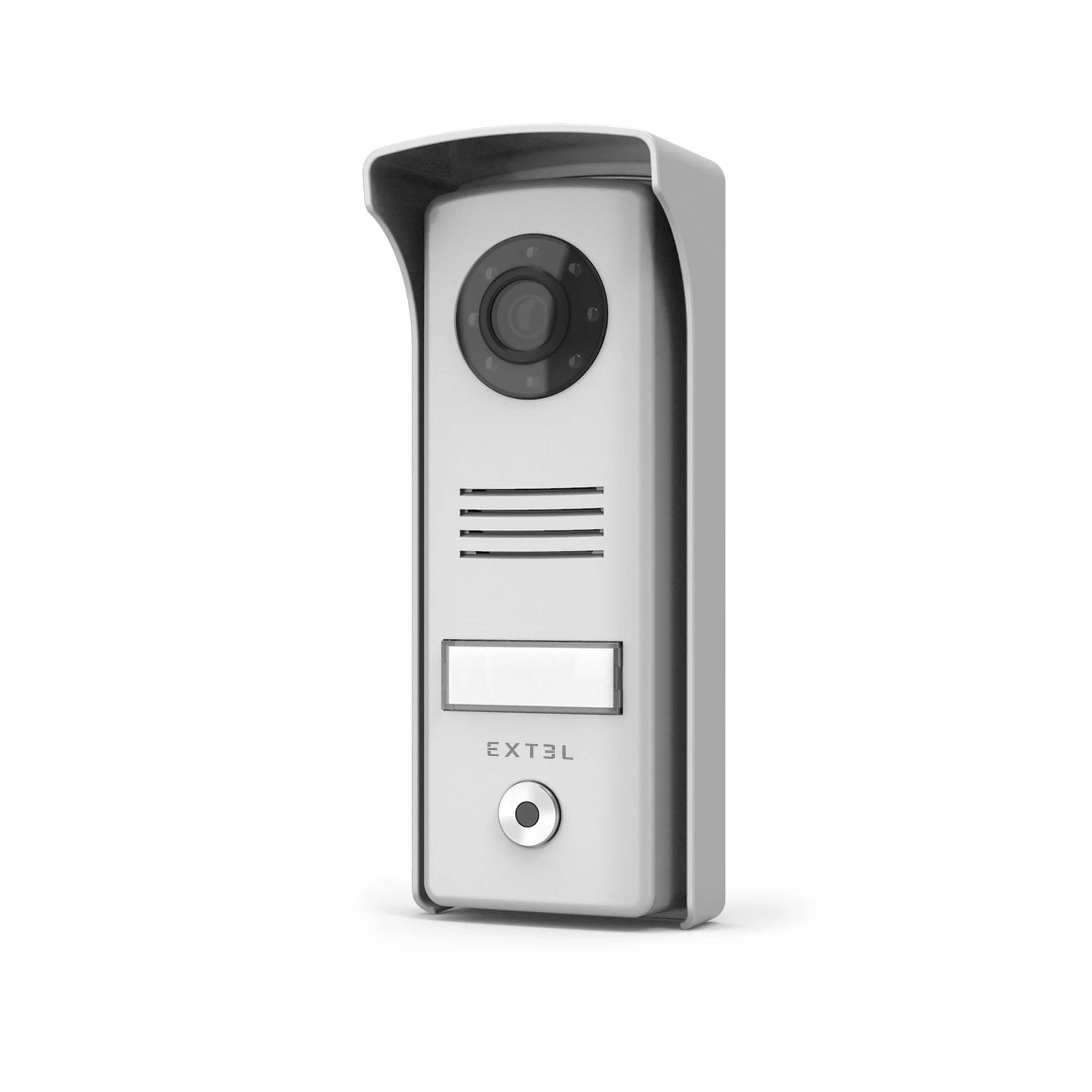 EXTEL Visiophone Filaire Interphone Vidéo 2 Fils Design Ultra Compact Double Commande Ouverture Portail Gâche Électrique Vision Nocturne LEDs Platine Rue Étanche