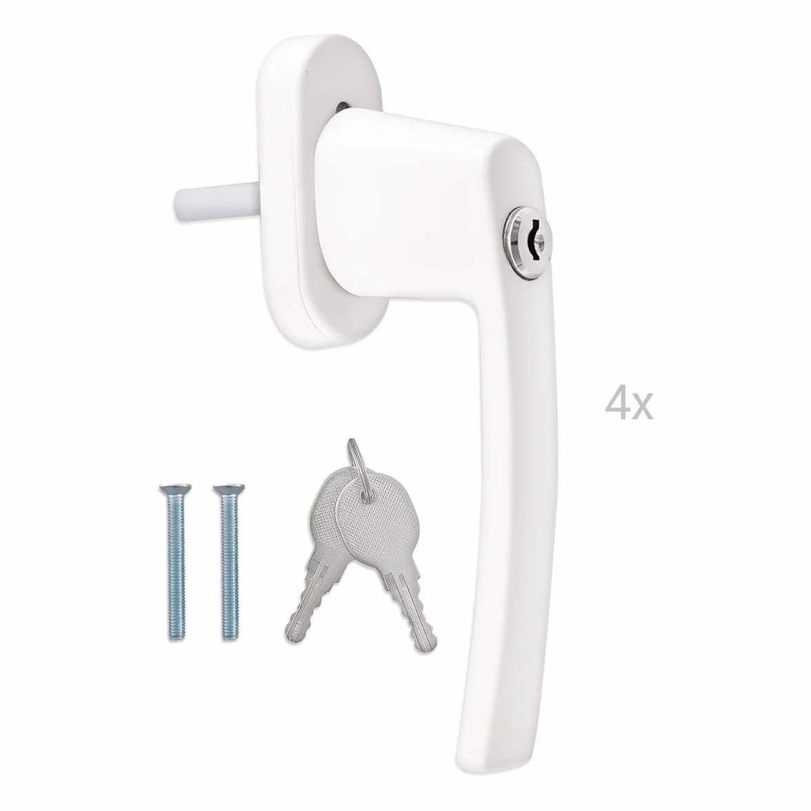 kwmobile Poignée de fenêtre verrouillable aluminium blanc RAL 9016 Longueur tige 35 mm Sécurité enfant