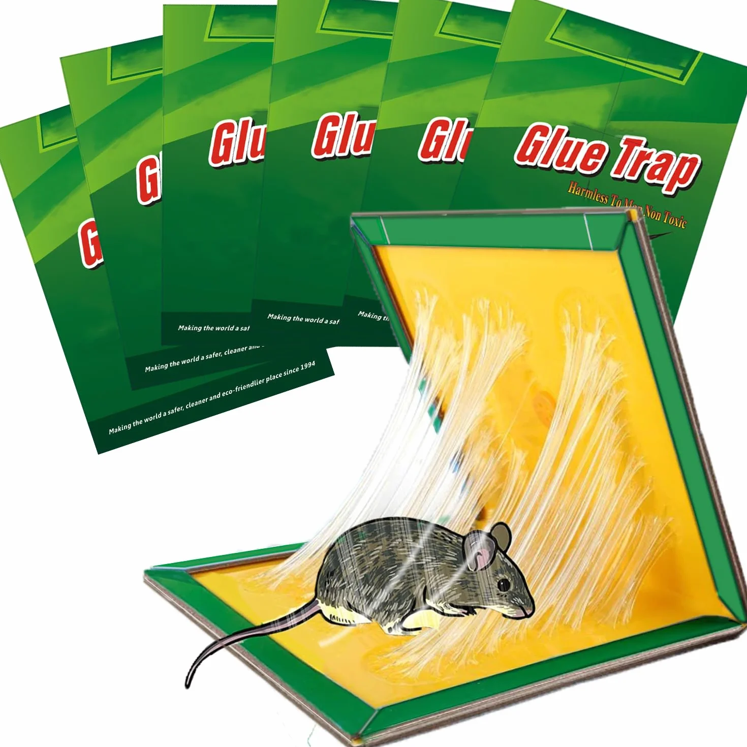Piege a Souris, 6 Plaques Collantes Souris, Pièges à Rats, Plaques de glu Anti Rat, Attrape Professionnel 8"x12"