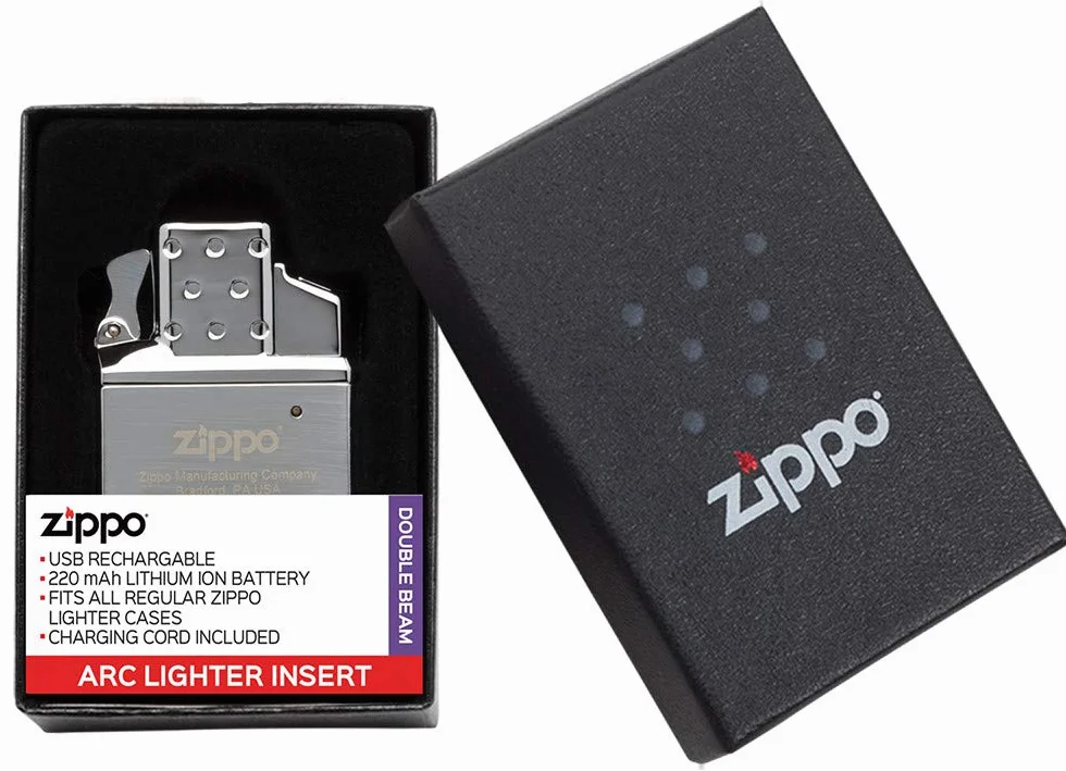 Briquet Zippo® Insert Torche Double à Gaz® 65827, Coupe-Vent Rechargeable Métal