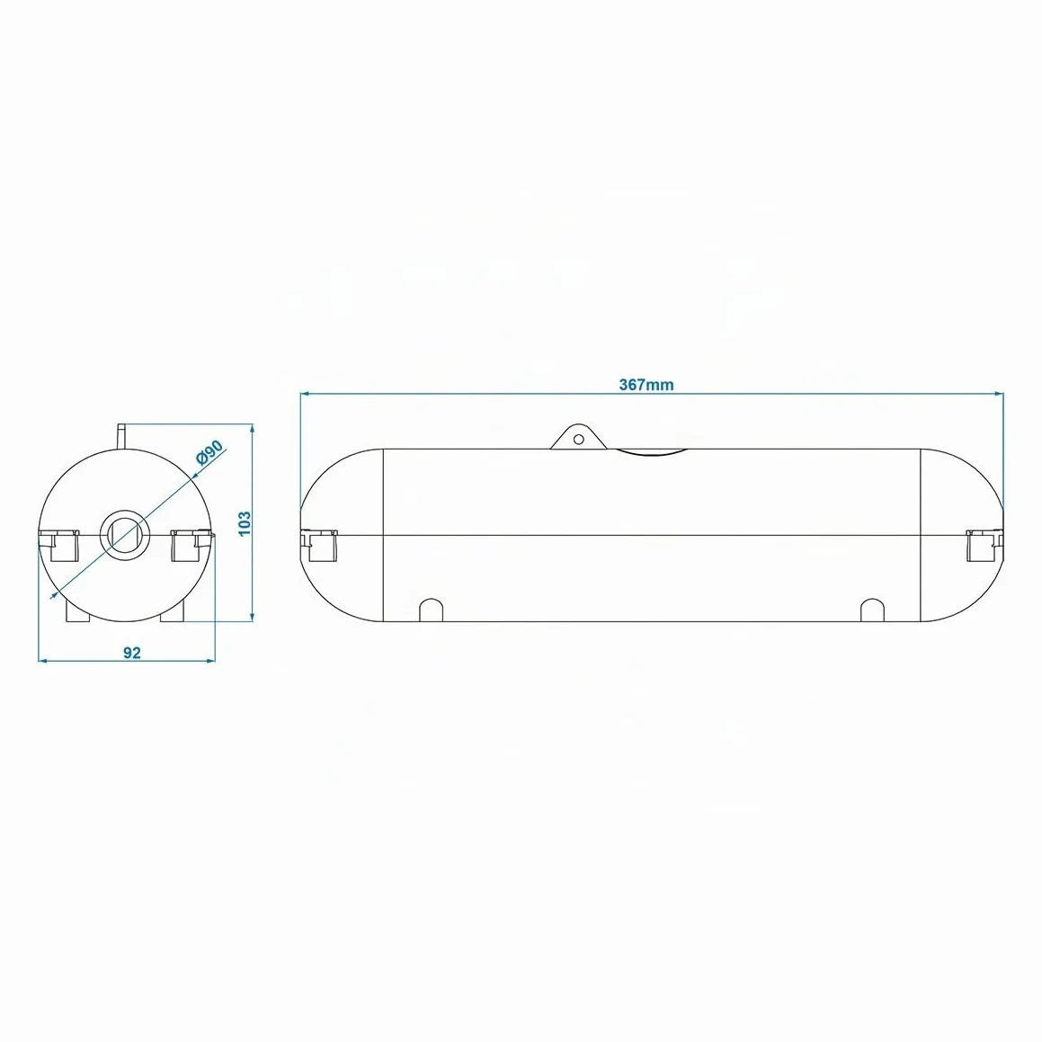 ProPlus Boîtier de Sécurité IP44 CEE 16 A pour Prises – 370x90 mm Bleu