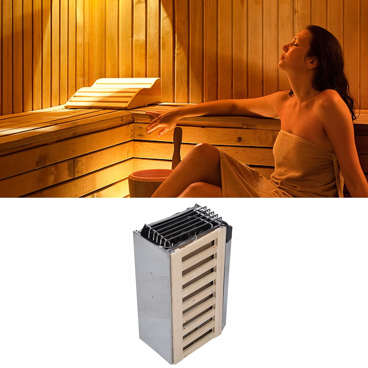Poêle de sauna 3,6 KW acier inoxydable chauffage interne 230 V