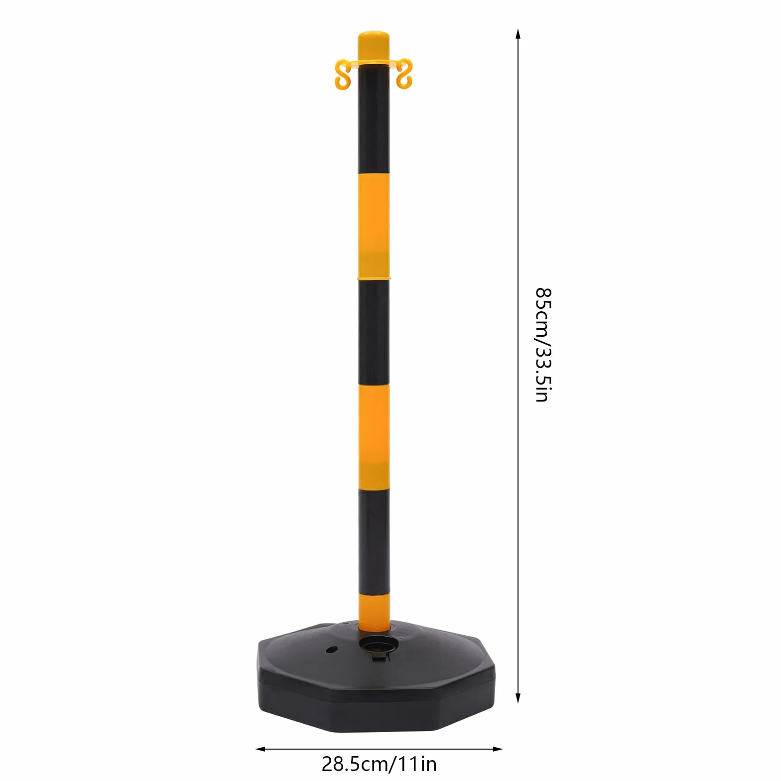Poteaux de signalisation de la circulation lot de 6 réglables avec socle à remplir et chaînes pour parking
