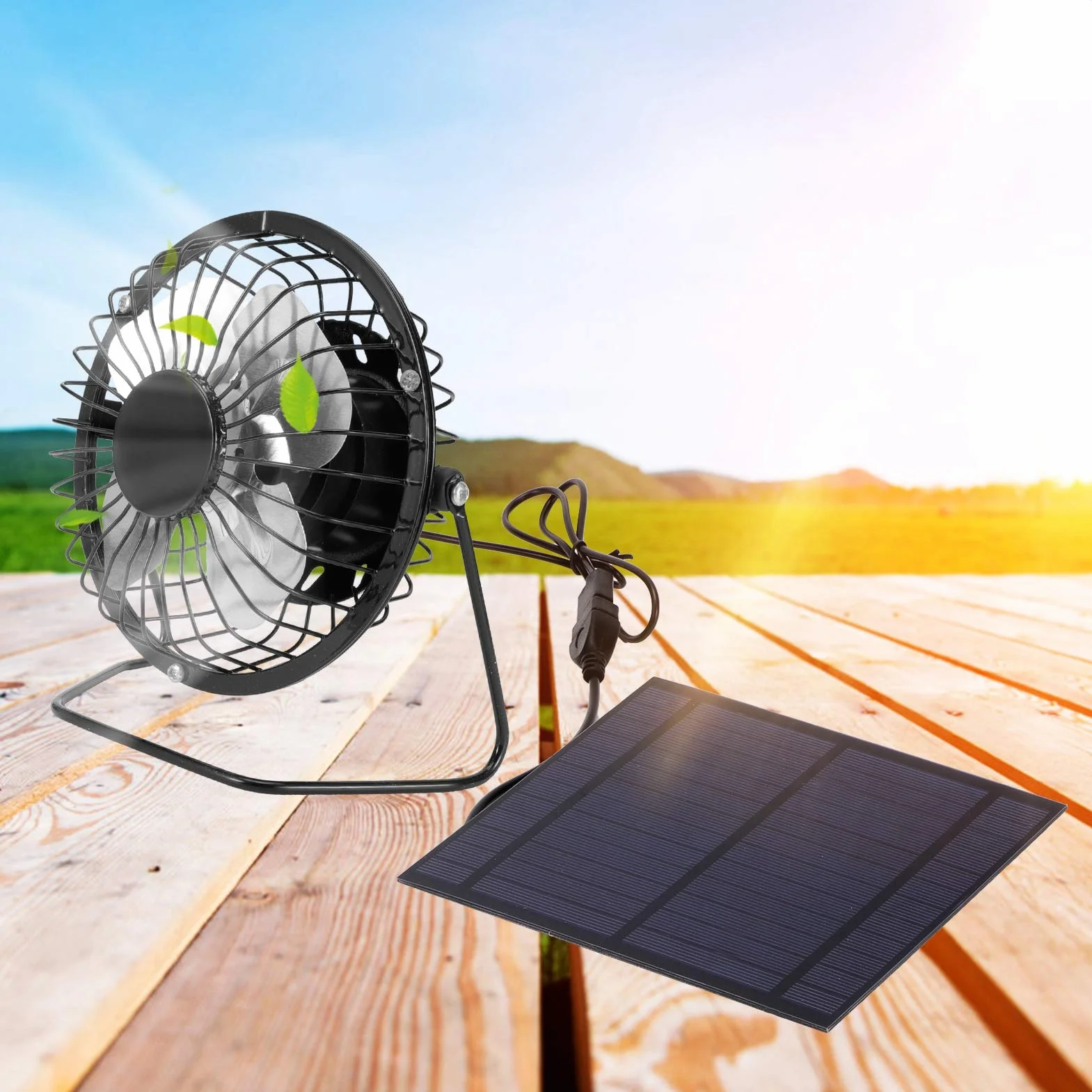 Panneau Solaire 5W Ventilateur de Refroidissement Portable pour Serre