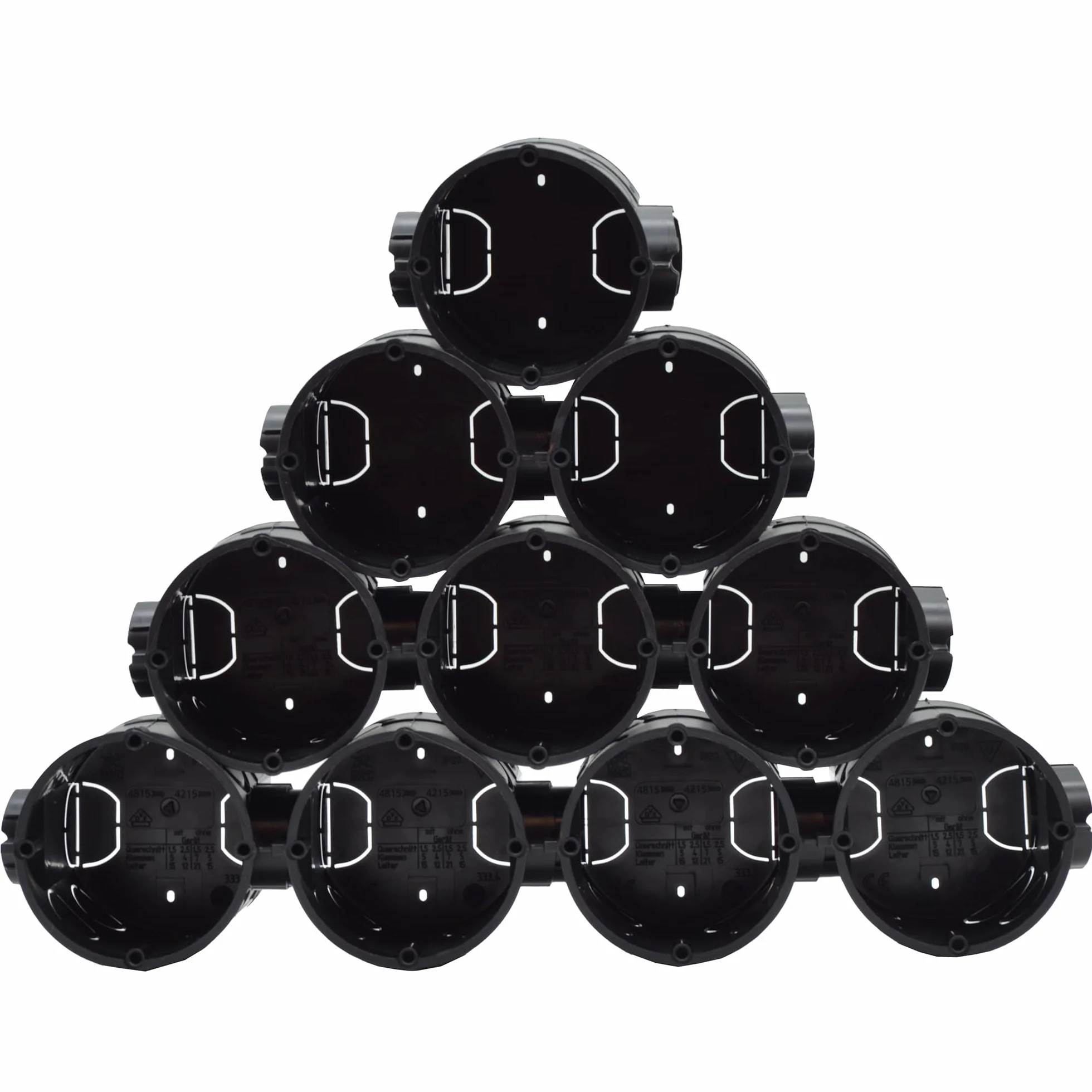 Lot de 20 boîtes d'interrupteur encastrées diamètre 60 mm avec douille M25 profondeur 62 mm