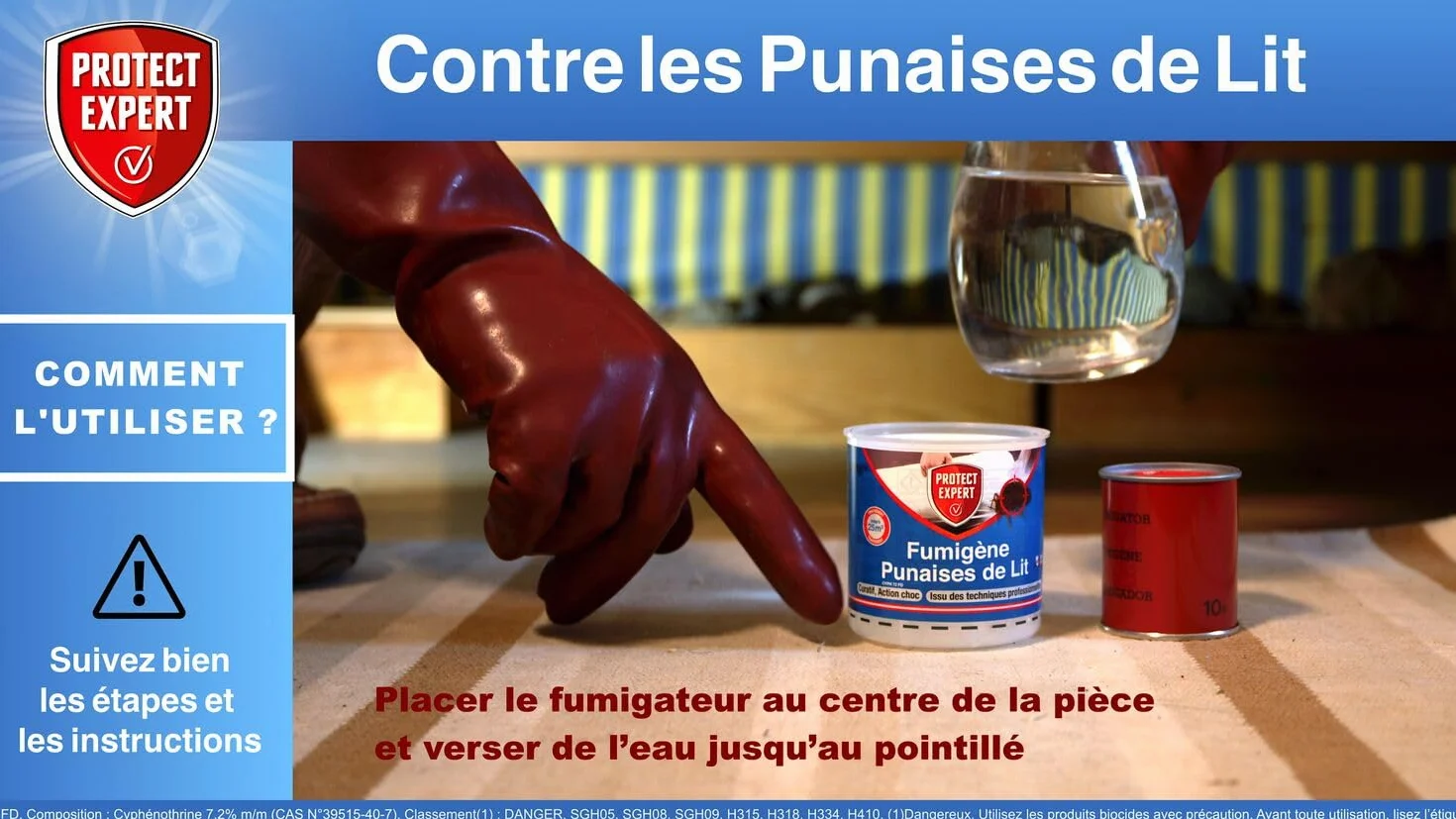 PROTECT EXPERT Lot de 2 Fumigènes Anti-Punaise De Lit 10g - Élimine Larves Punaises Acariens Action Choc