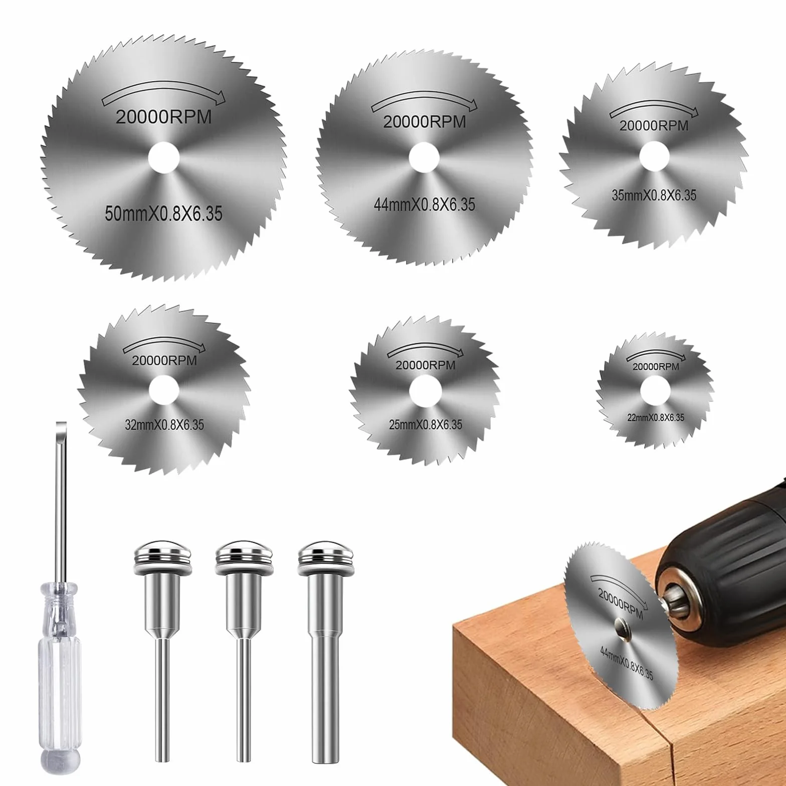 AzureRay Mini scie circulaire pour Dremel, 6 lames de scie, compatible accessoires Dremel