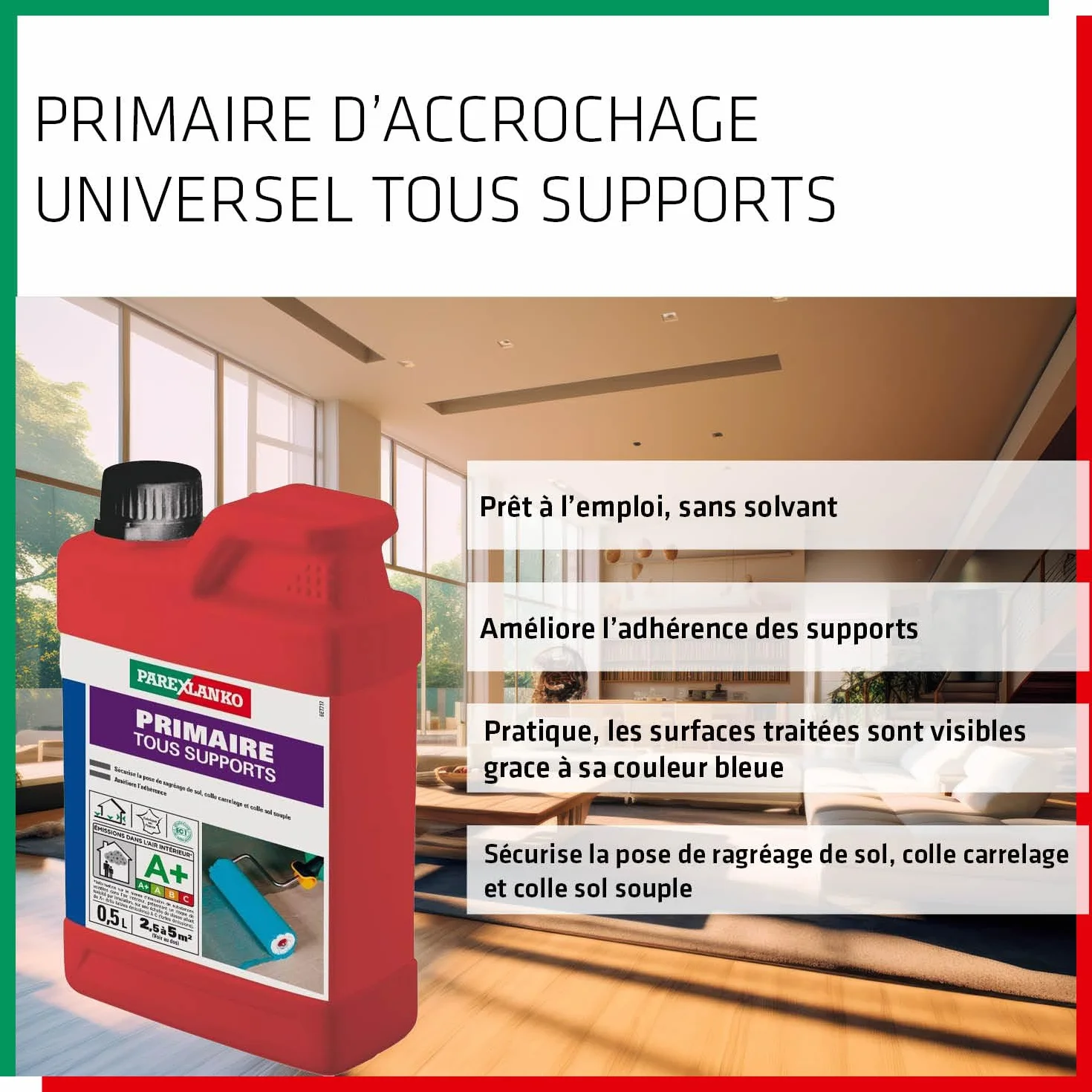 PAREXLANKO Primaire tous supports polyvalent prêt à l'emploi Incolore 500 ml