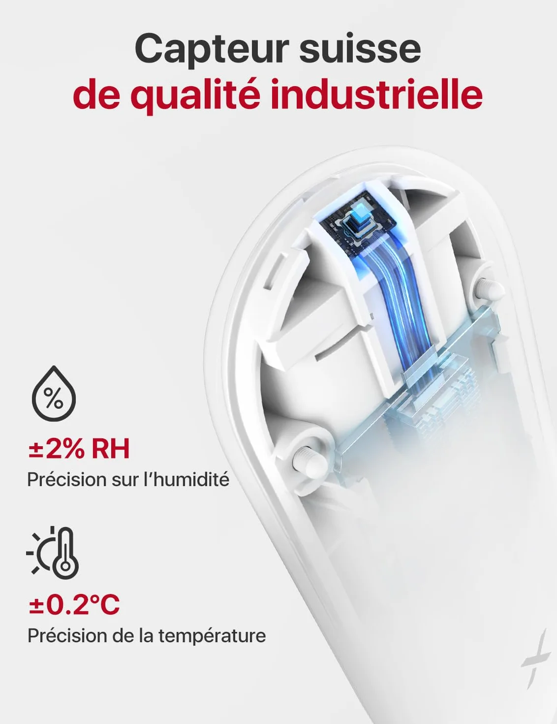 X-Sense STH55 Thermomètre Intérieur Connecté WiFi Hygromètre Haute Précision Suivi Température Humidité Alertes App Compatible Alexa