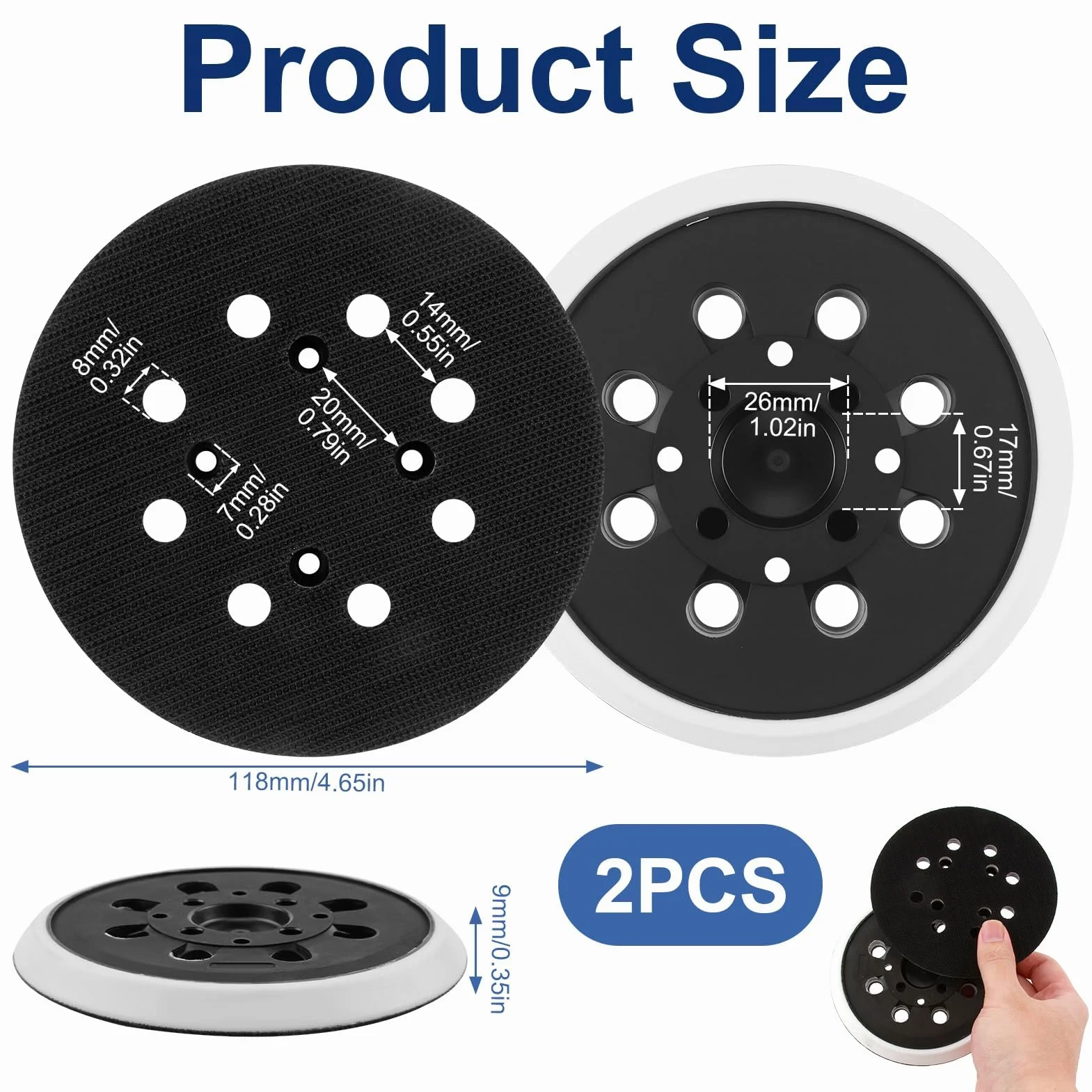 Lot de 2 Disques Plateau De Ponçage 125mm Pour Bosch, Compatible Pex 300 Ae et Pex 400 Ae