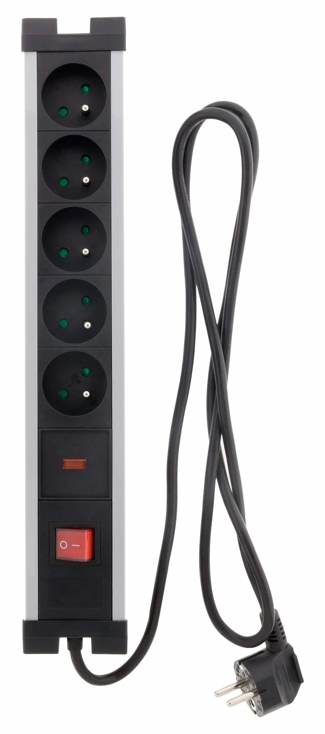 Bloc parafoudre 5x16A Interrupteur Noir Zenitech