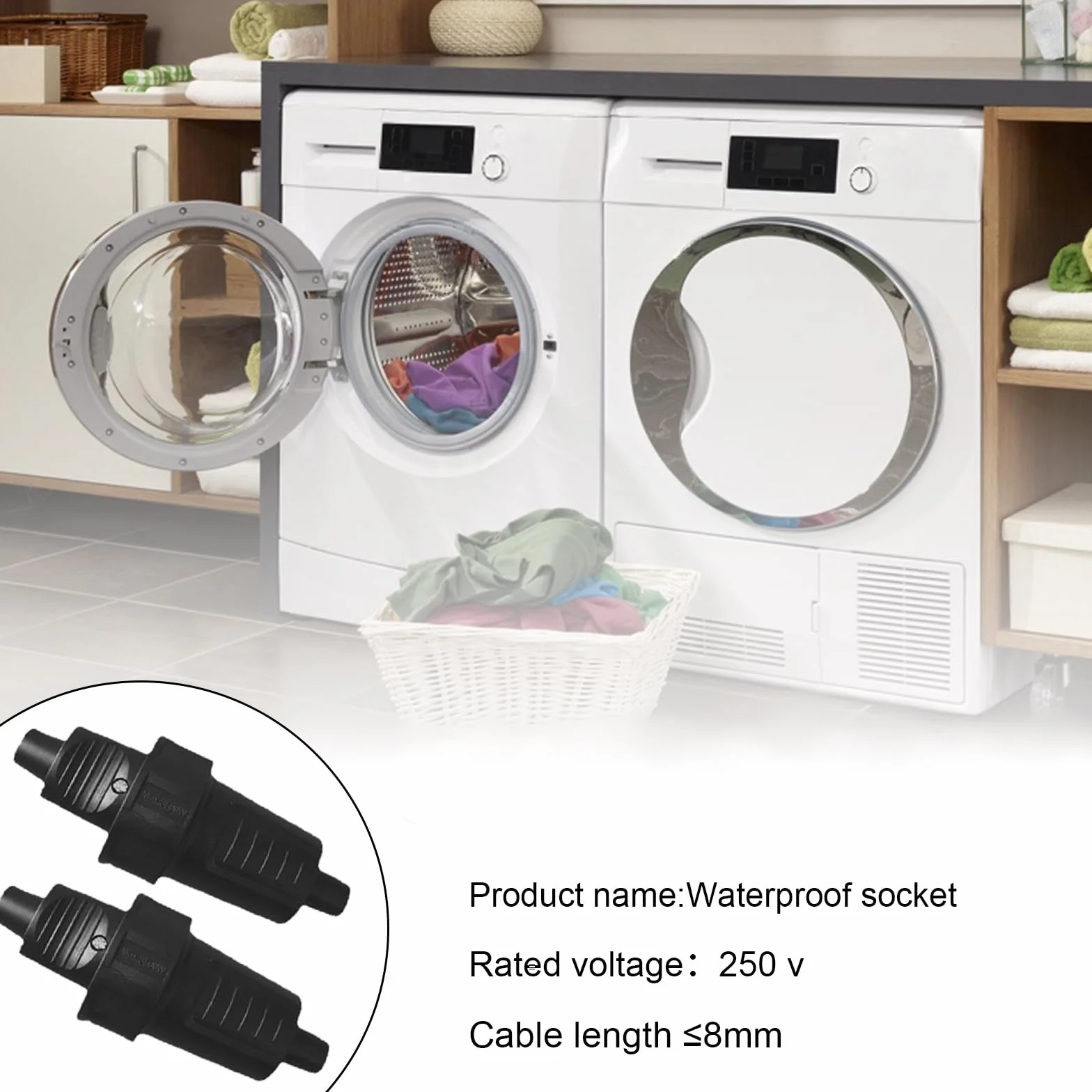Prises Schuko étanches 250 V 16 A IP54 2 pôles avec protection