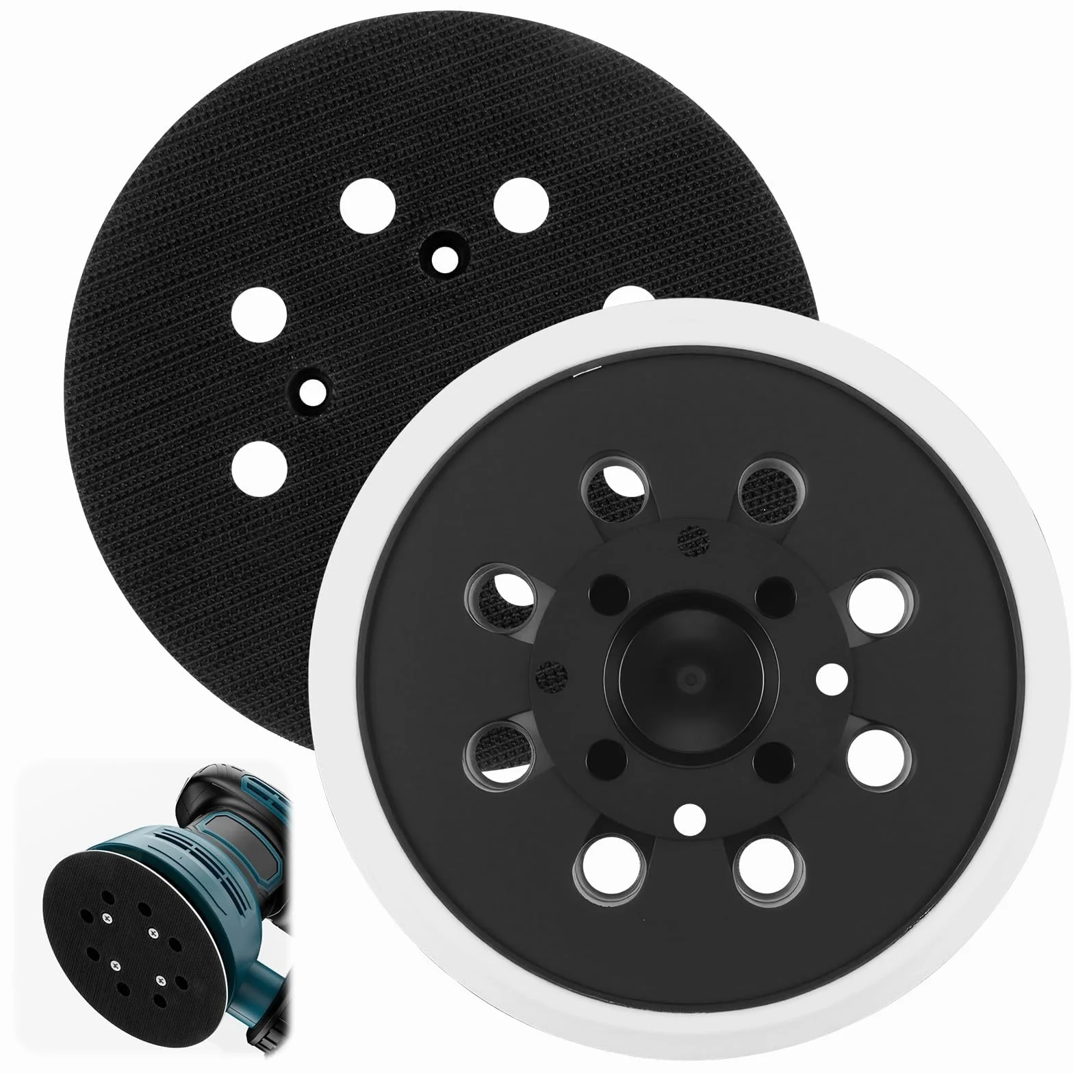 Lot de 2 Disques Plateau De Ponçage 125mm Pour Bosch, Compatible Pex 300 Ae et Pex 400 Ae