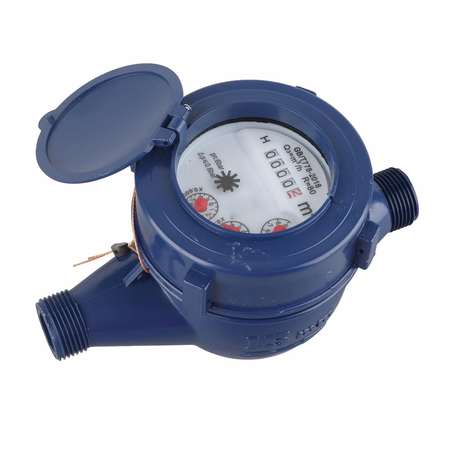 Compteur d'Eau Froide Plastique 1/2" DN15 Débitmètre Jardin