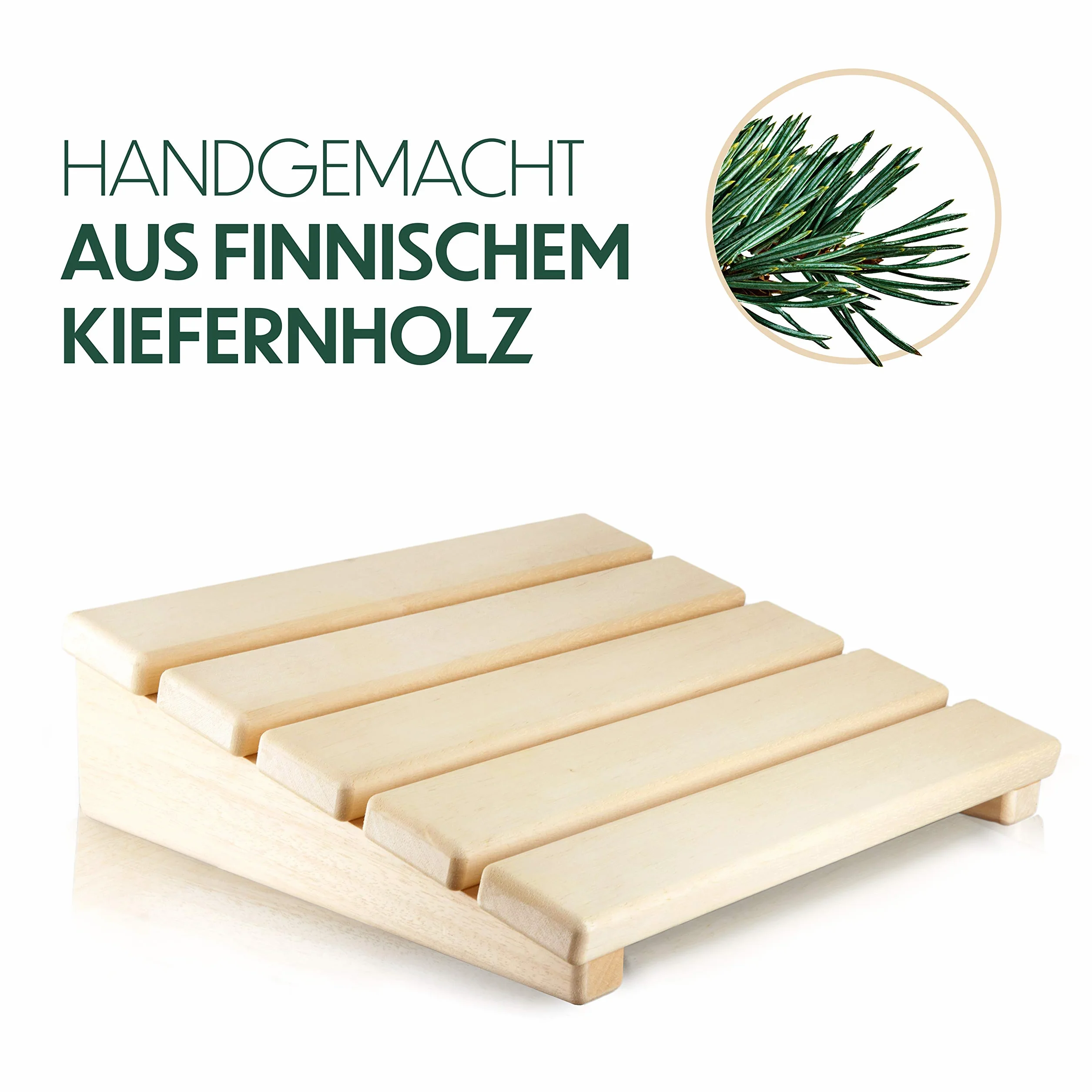 Appui-tête de sauna en pin finlandais Set de 2 pièces Accessoires de sauna 2en1 bois durable