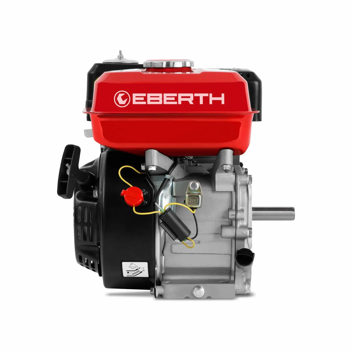 EBERTH 6,5 CV Moteur thermique à essence Moteur de kart avec arbre de 19,05 mm Ø, sécurité contre manque d'huile, 4 temps, 1 cylindre, 196 ccm cylindrée, refroidissement air, démarrage câble