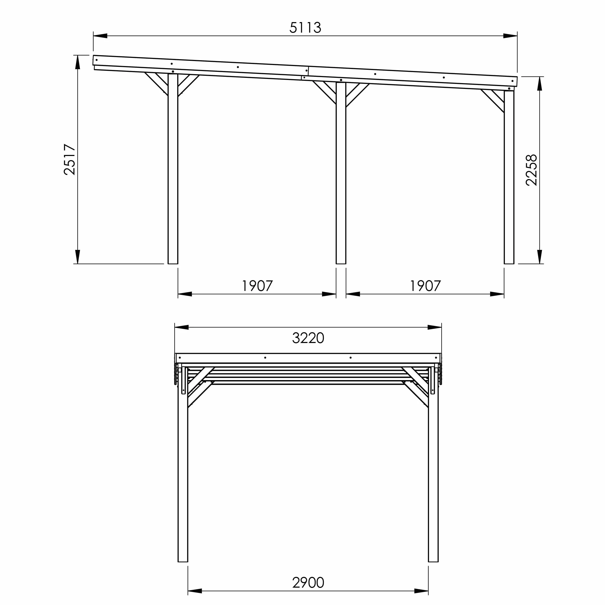 Carport Bois 1 Voiture 16,5 m² Victor