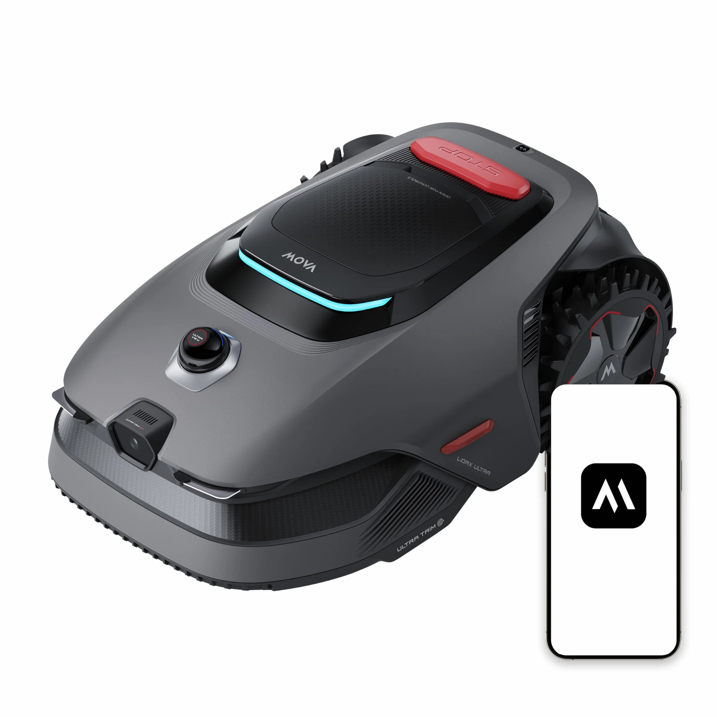 MOVA LiDAX Ultra 1200 Robot Tondeuse sans Fil, Cartographie IA LiDAR 3D 360°, 1200 m², Coupe Bordures 5 cm