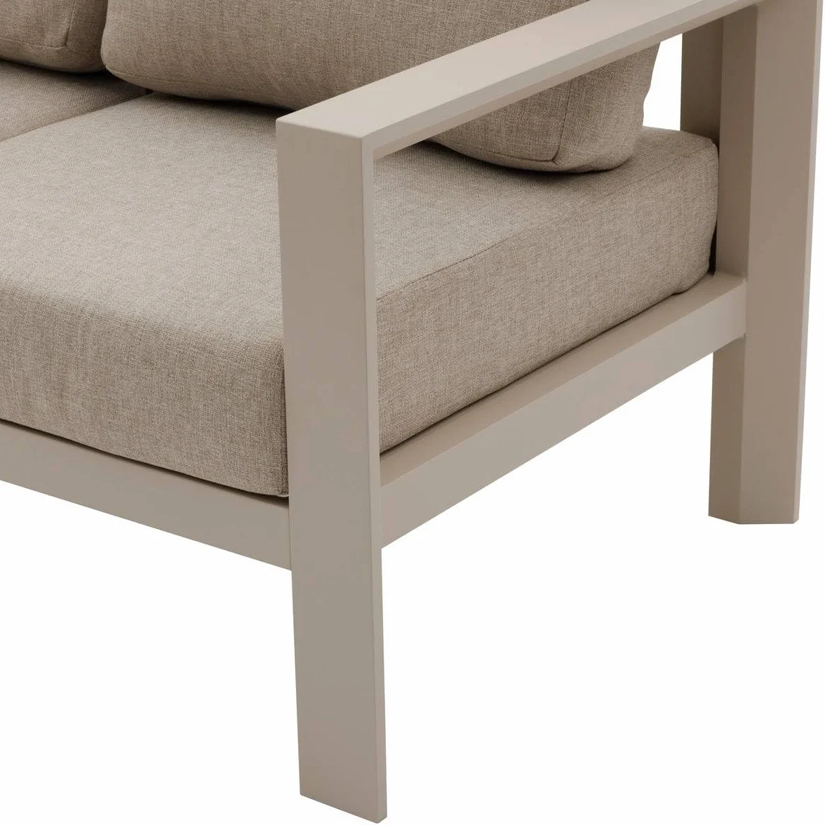 Hespéride - Canapé de Jardin Évasion Argile 2 Places Anti-Rouille 4 Coussins Déhoussables Inclus Mobilier d'Aménagement pour Terrasse Balcon Patio