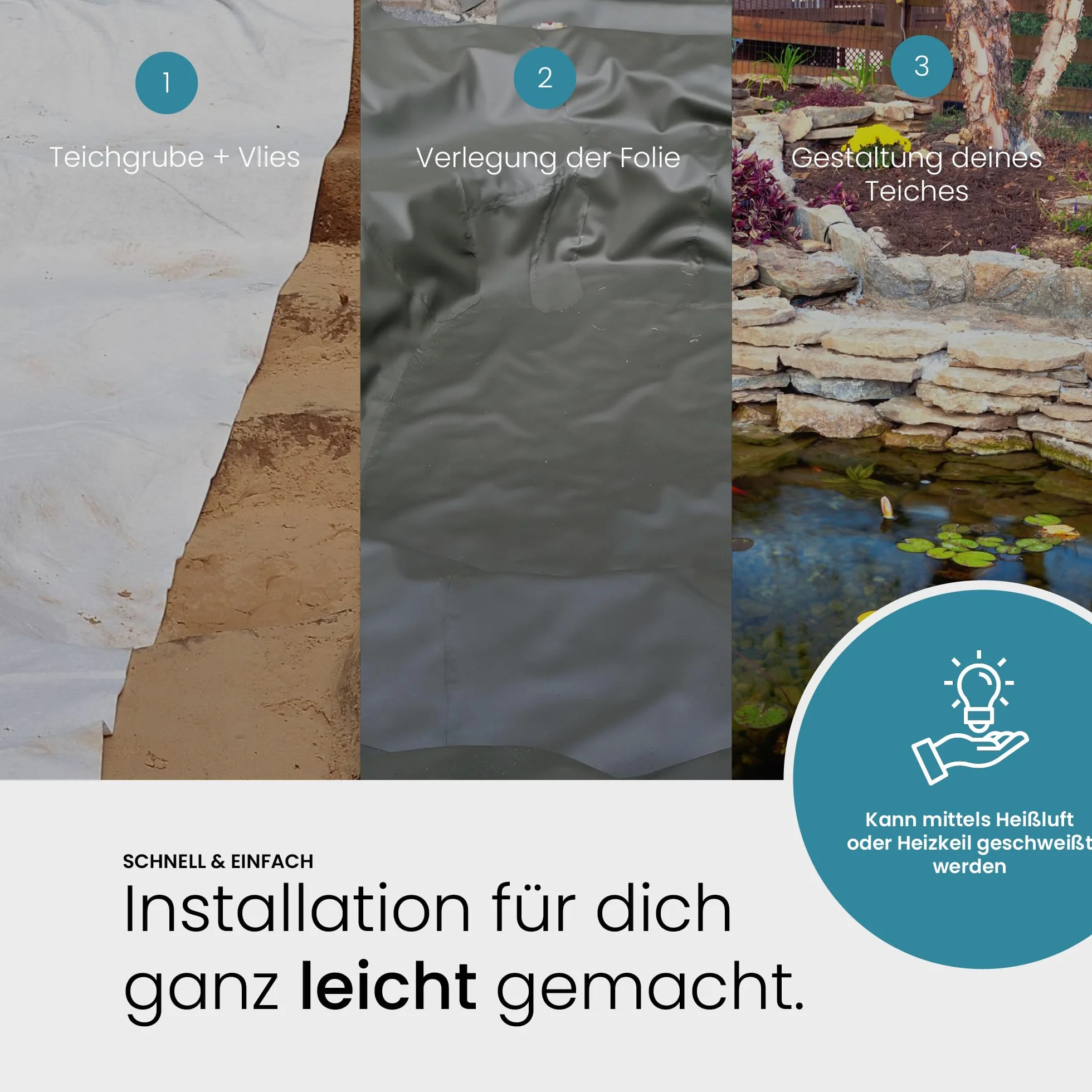 Bâche en PVC Vert olive 1 mm 12 m x 19 m pour bassin étang piscine naturelle