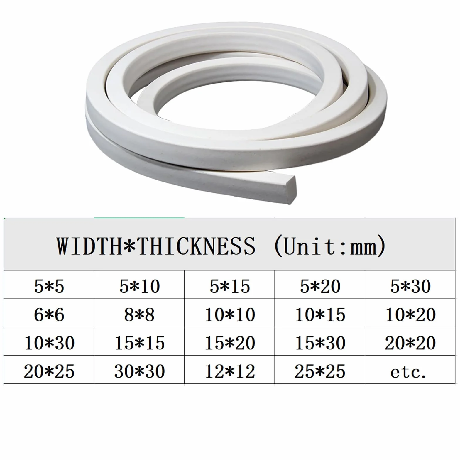 Bande d'étanchéité en Mousse de Silicone 10mm x 20mm x 5M pour Fenêtre Porte