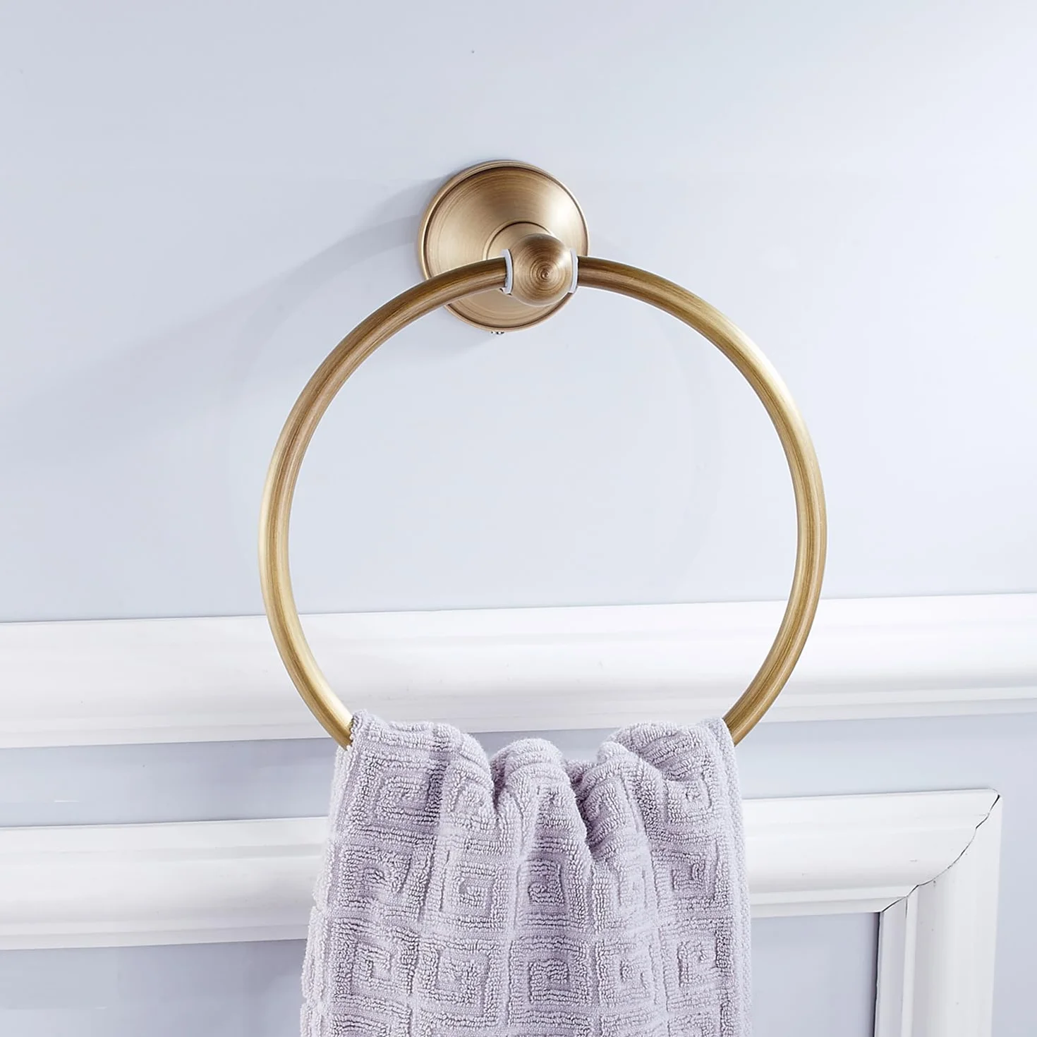 Flybath Anneau Porte-Serviette Rond en Laiton Bronze Brossé