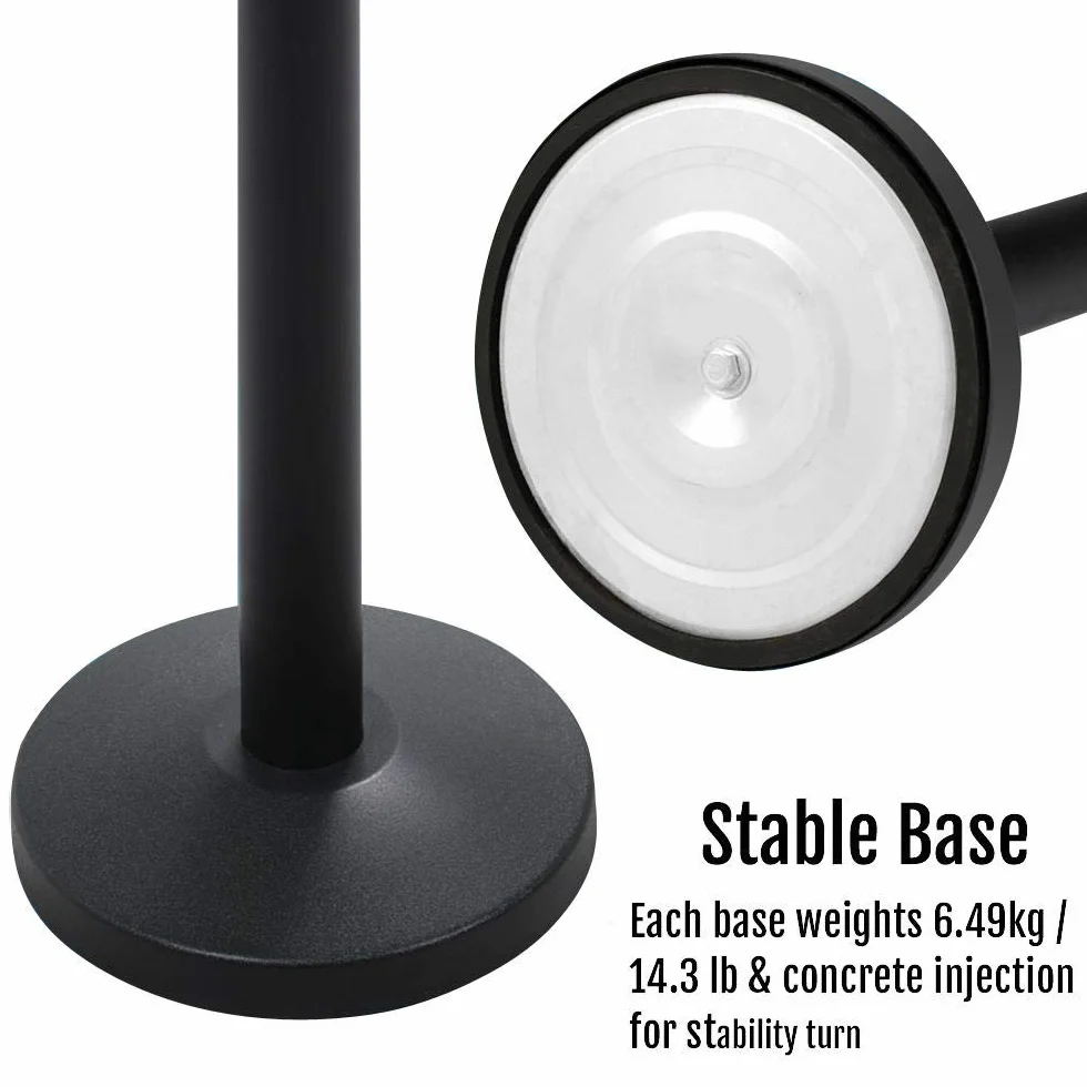 Yaheetech Barrière de Guidage Rétractable 8 Poteaux avec Corde 2M Système de Balisage
