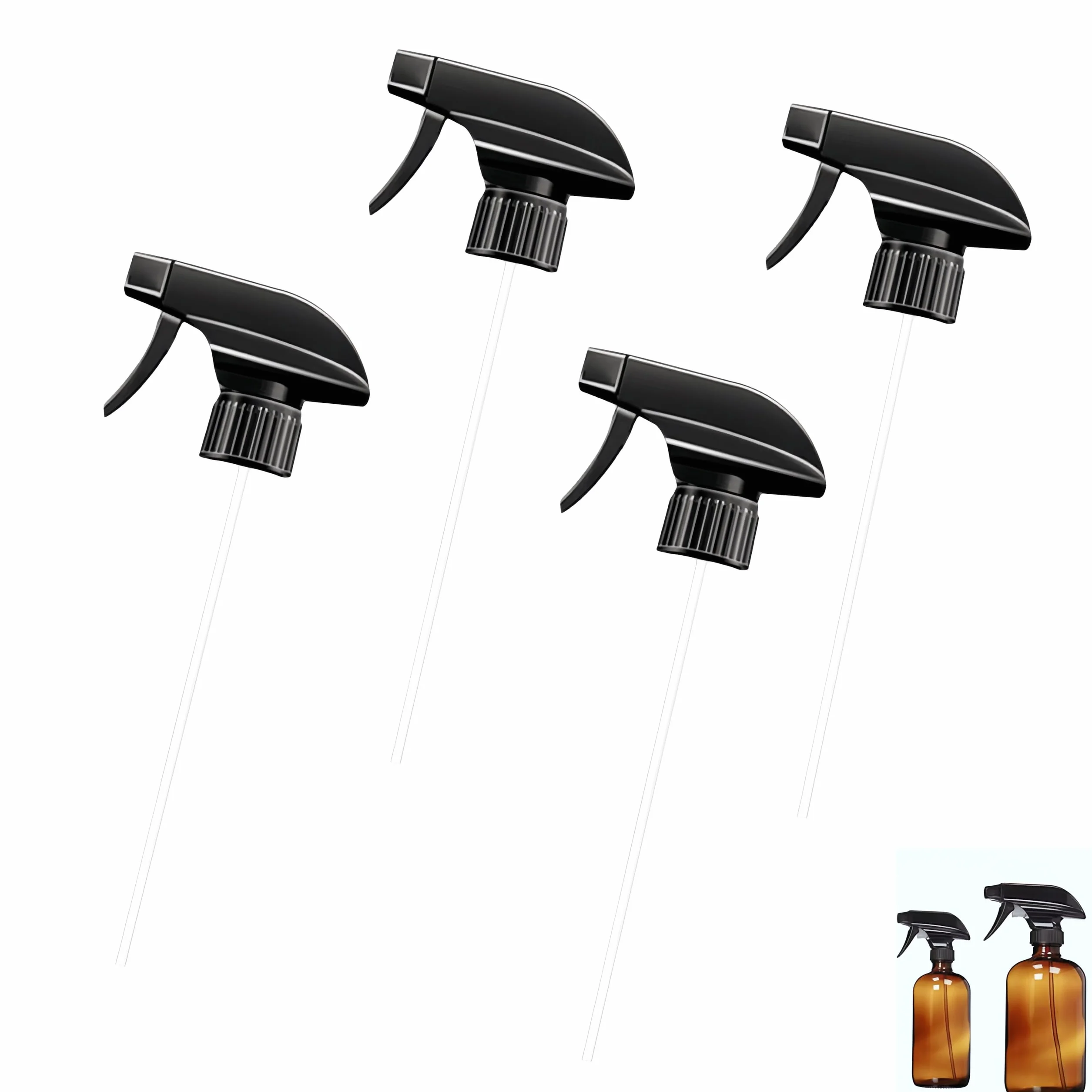 Têtes de Pulvérisation de Rechange,4 Pcs Buses pour Pulvérisateur à Gâchette,Buse de déclenchement de Rechange pour Bouteilles Adaptables aux Bouteilles Usage Jardin,Nettoyage,Cuisine