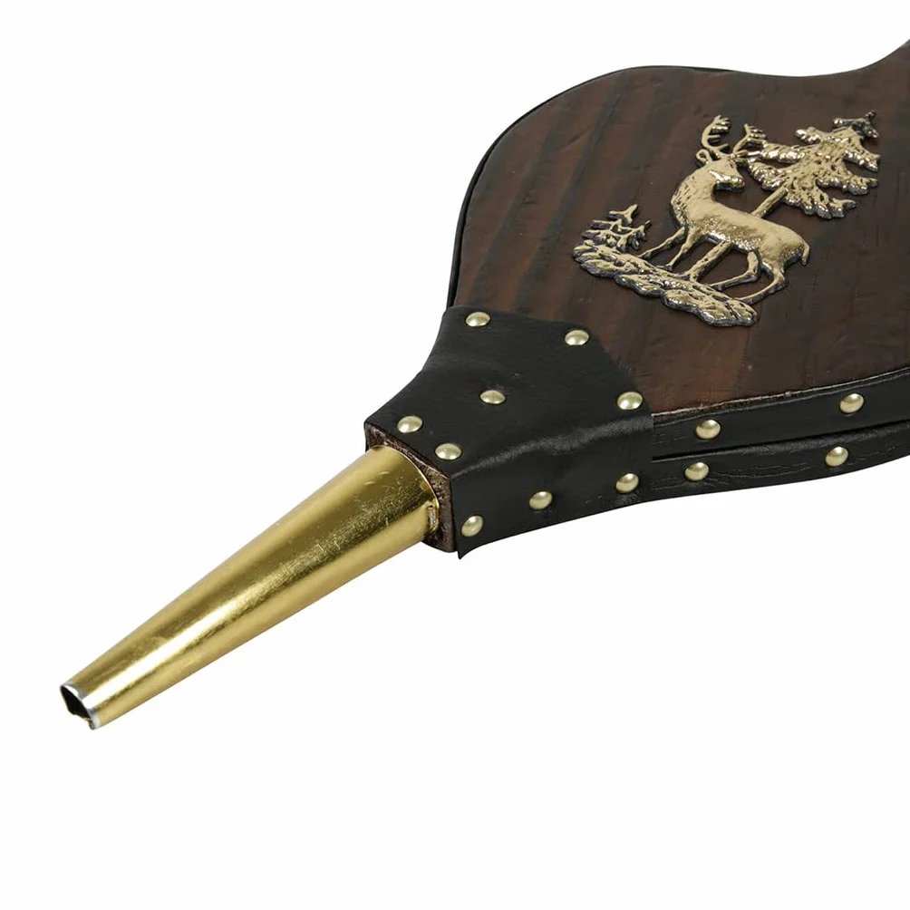 Soufflet de Cheminée 40cm Modèle CERF – Souffleur en Bois et Simili Cuir – Bois Certifié PEFC – Accessoire Poêle et Cheminée