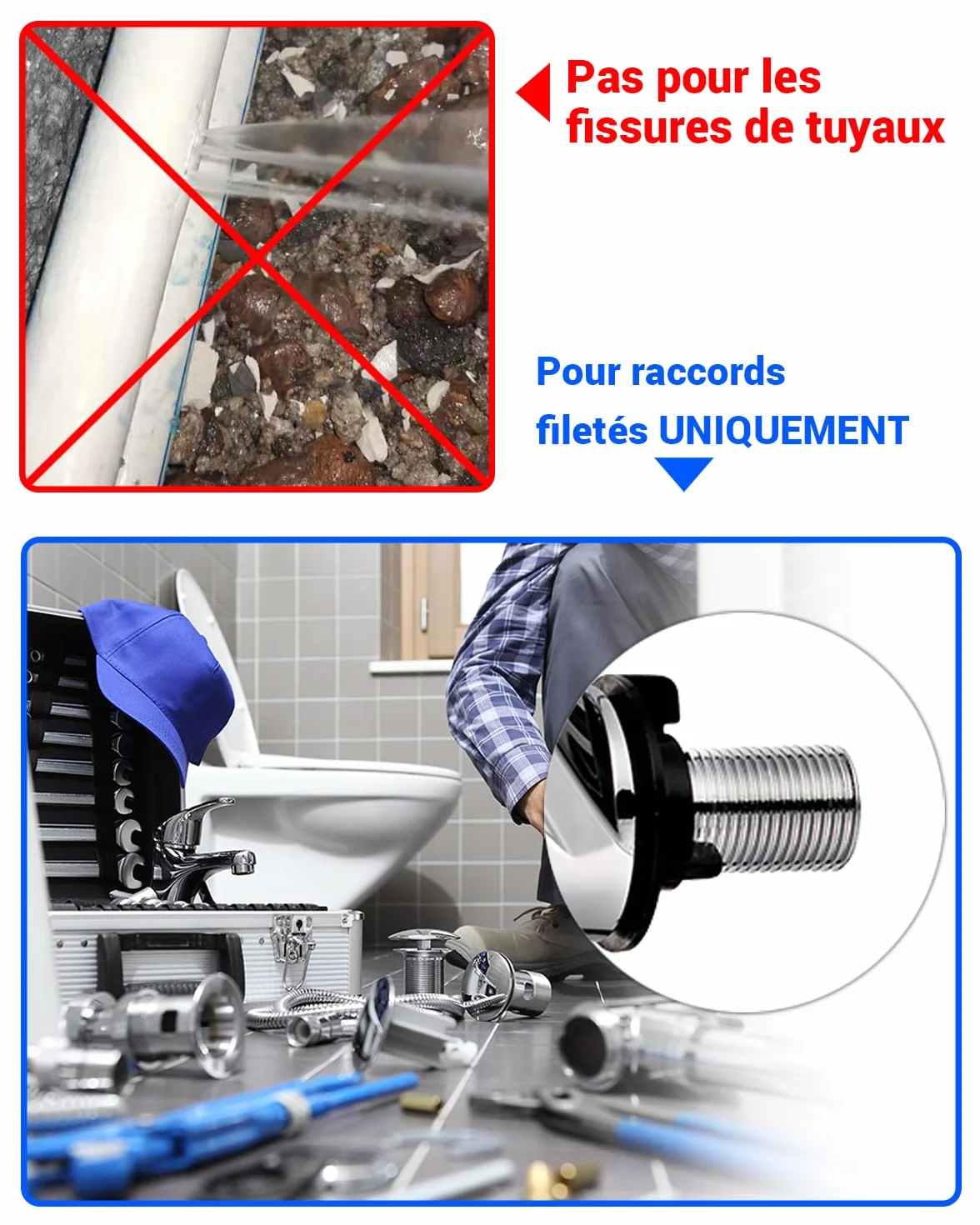 VCELINK Ruban d'Étanchéité PTFE 12mm x 13m Lot de 6 Rouleaux Blanc