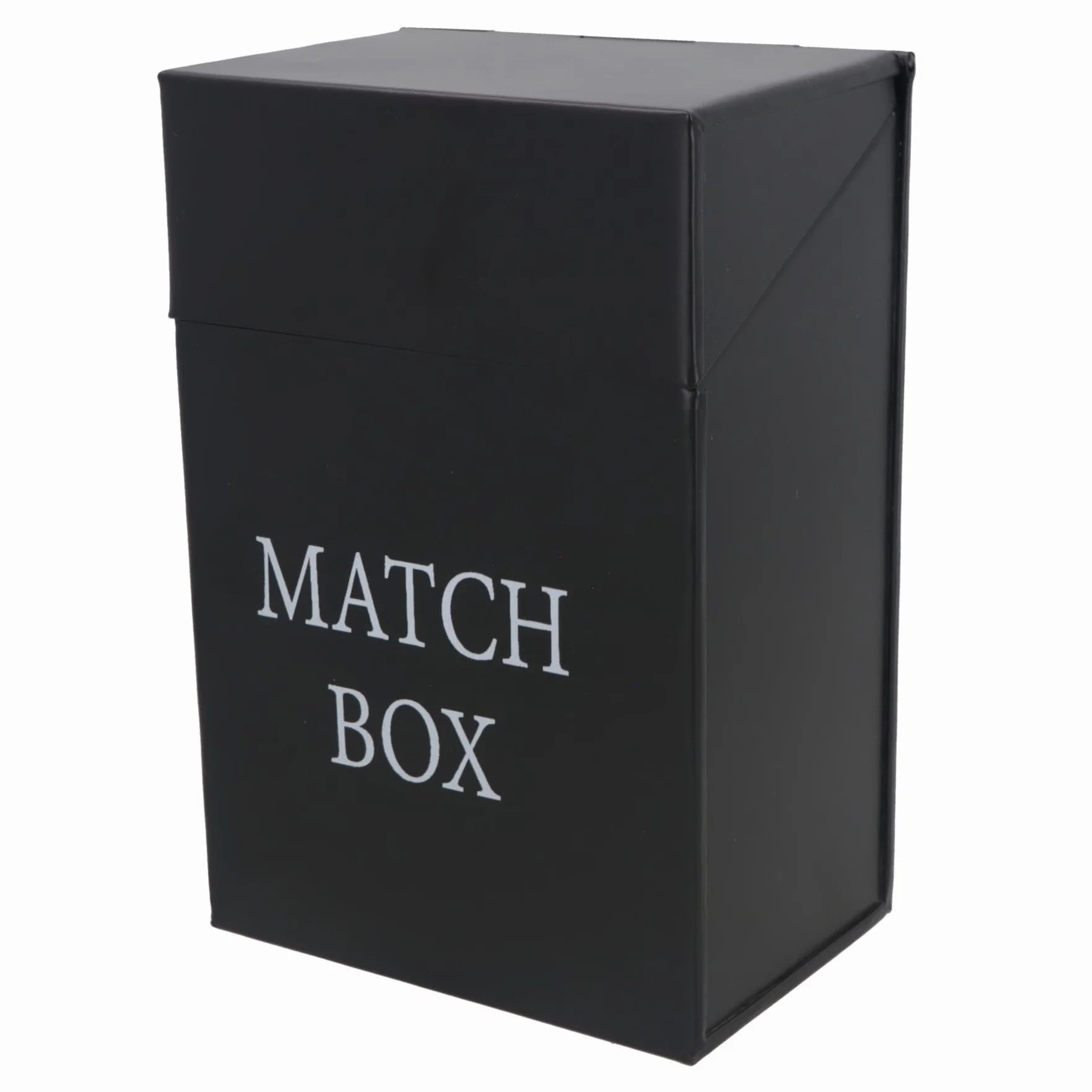 AB Tools Boîte de rangement en métal pour allumettes avec couvercle rabattable Noir